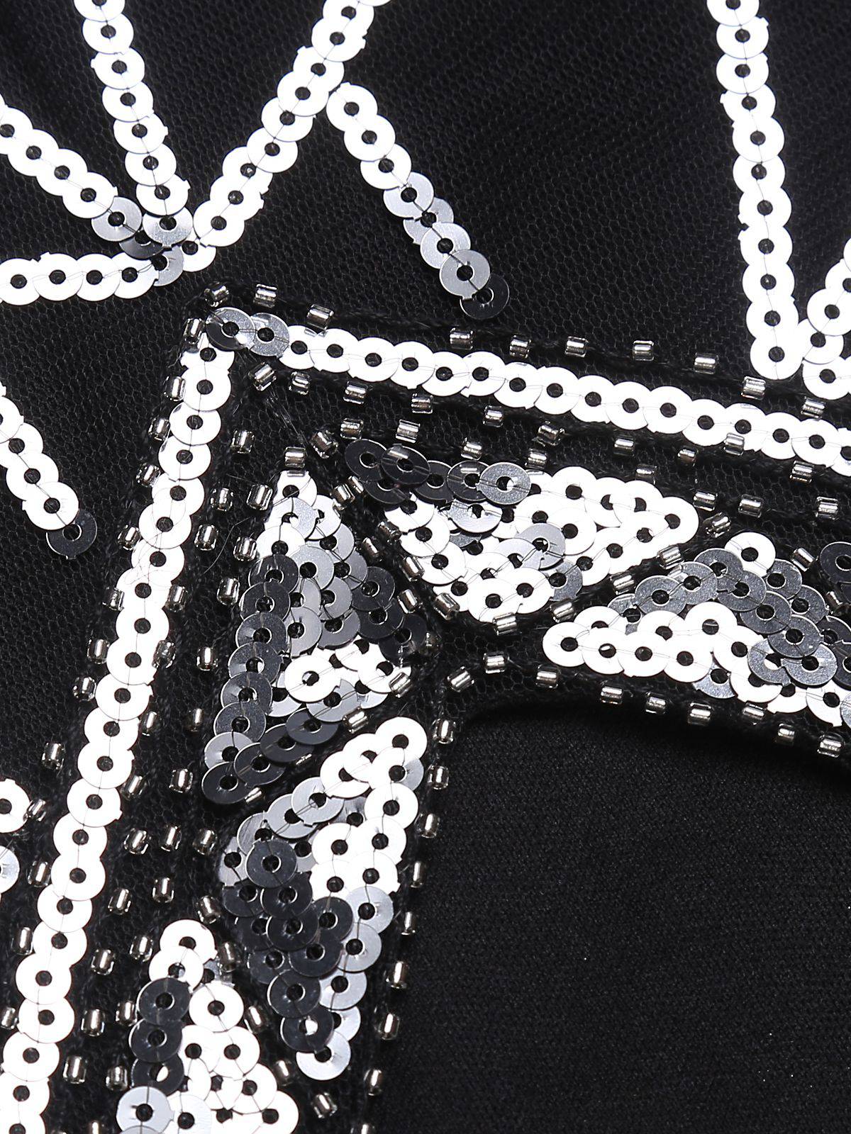 [US Warehouse] Black 1920s Geometric Sequined Dress - Image 7