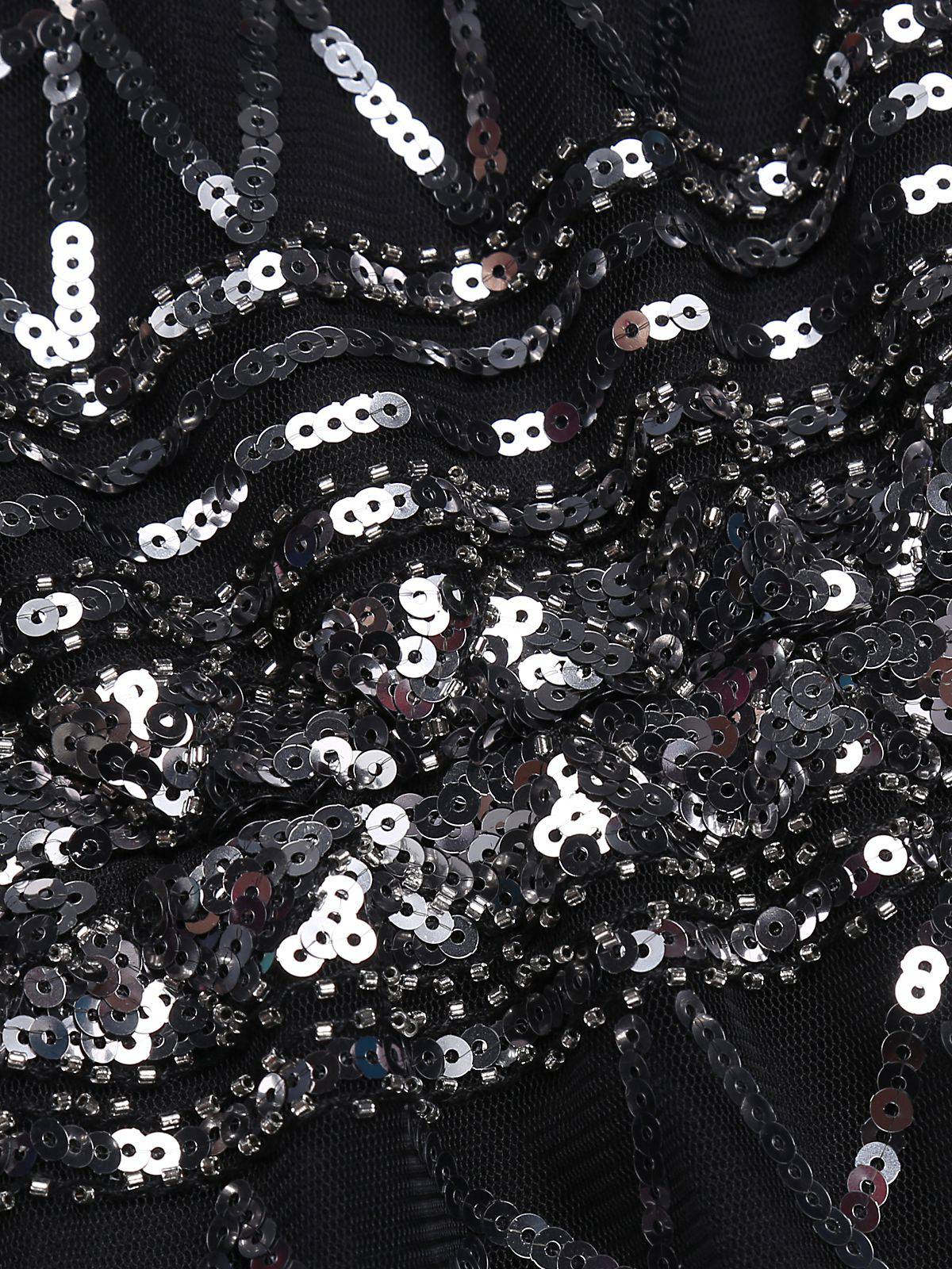 [US Warehouse] Black 1920s Geometric Sequined Dress - Image 9