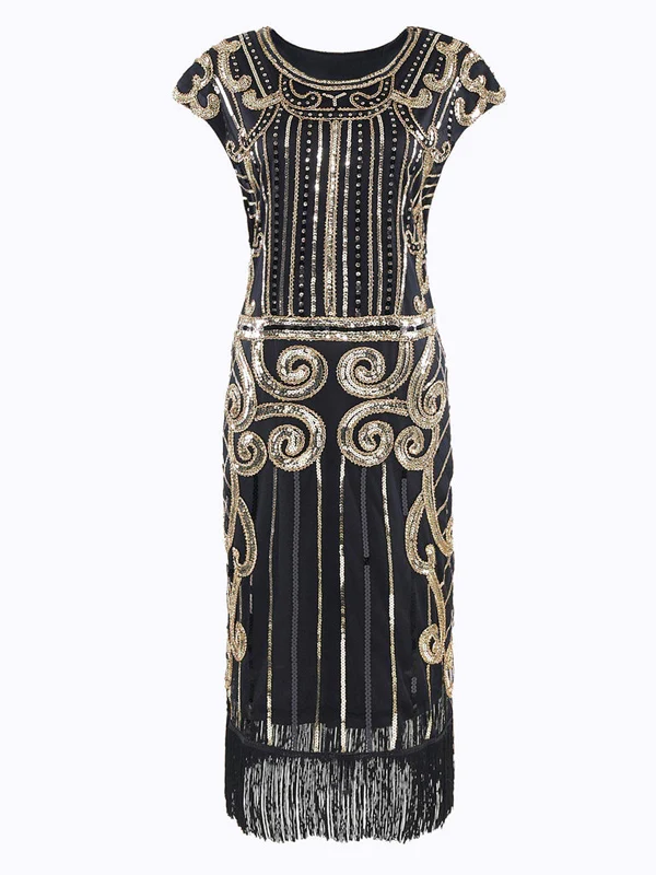 [US Warehouse] Black 1920s Sequined Flapper Dress - Image 5