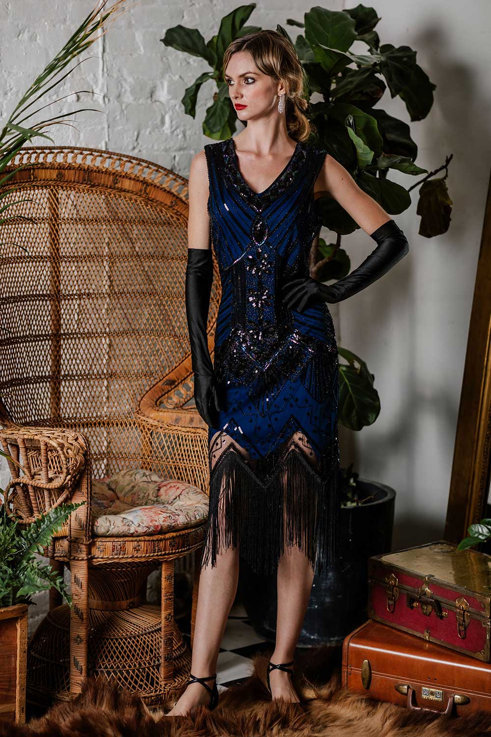 [US Warehouse] Dark Green 1920s Sequined Flapper Dress - Image 11
