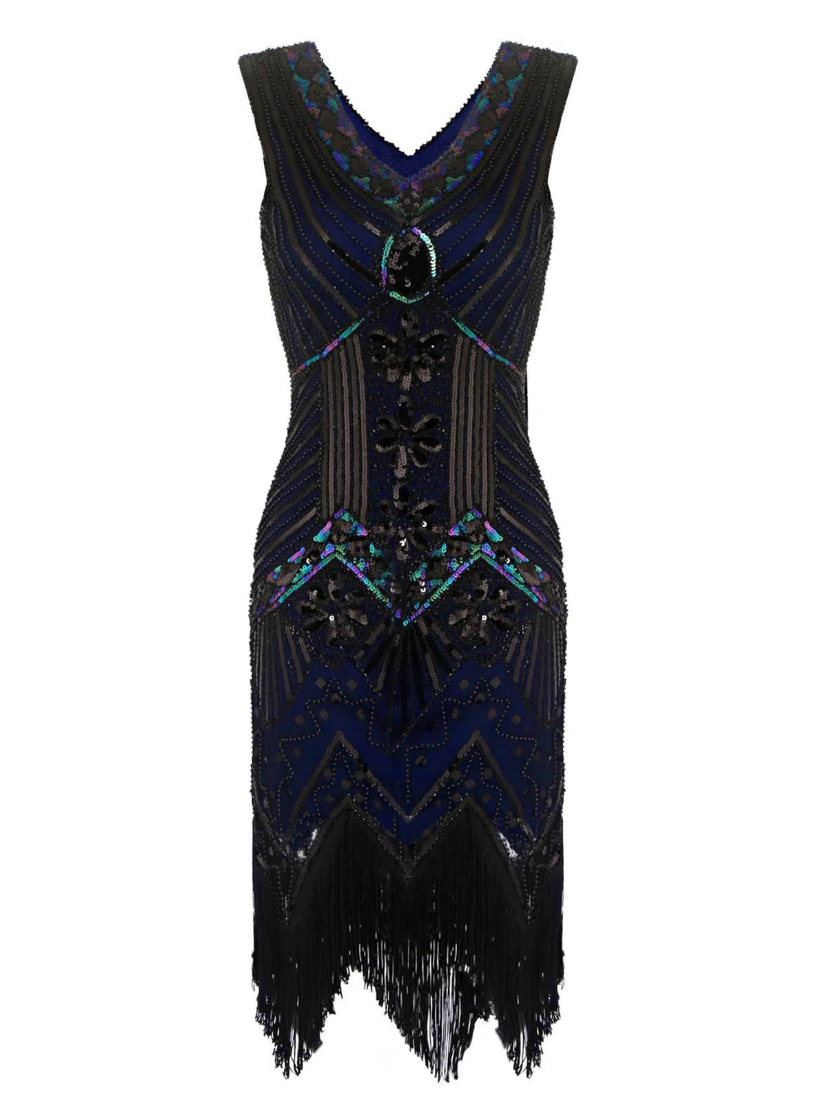 [US Warehouse] Dark Green 1920s Sequined Flapper Dress - Image 12