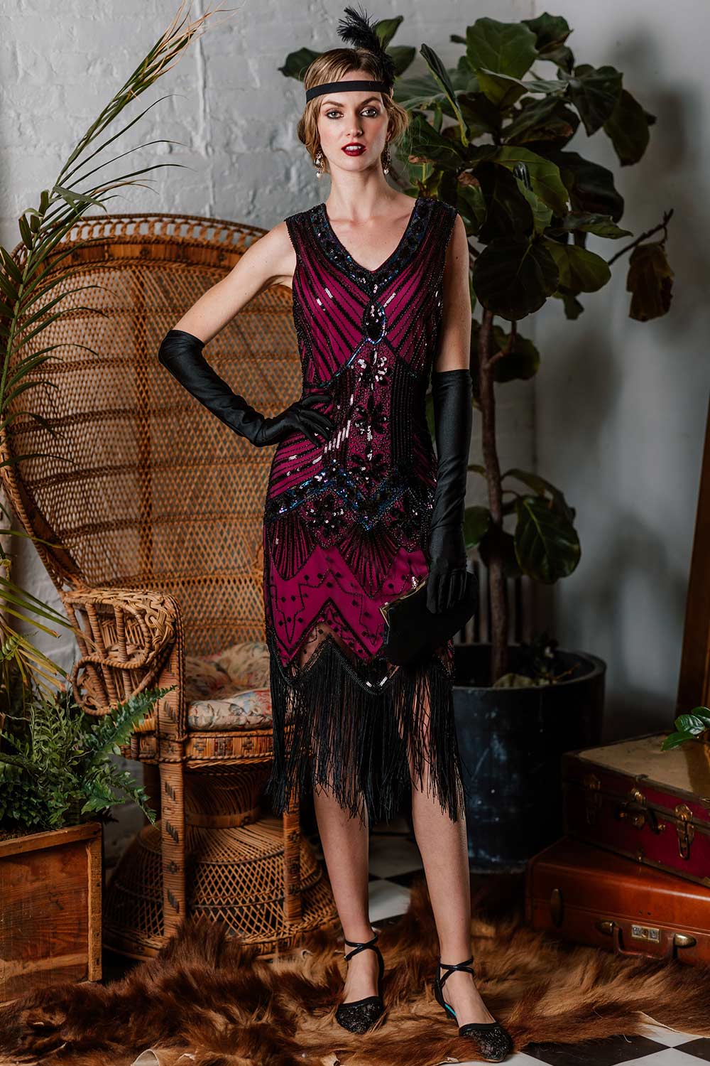 [US Warehouse] Dark Green 1920s Sequined Flapper Dress - Image 13