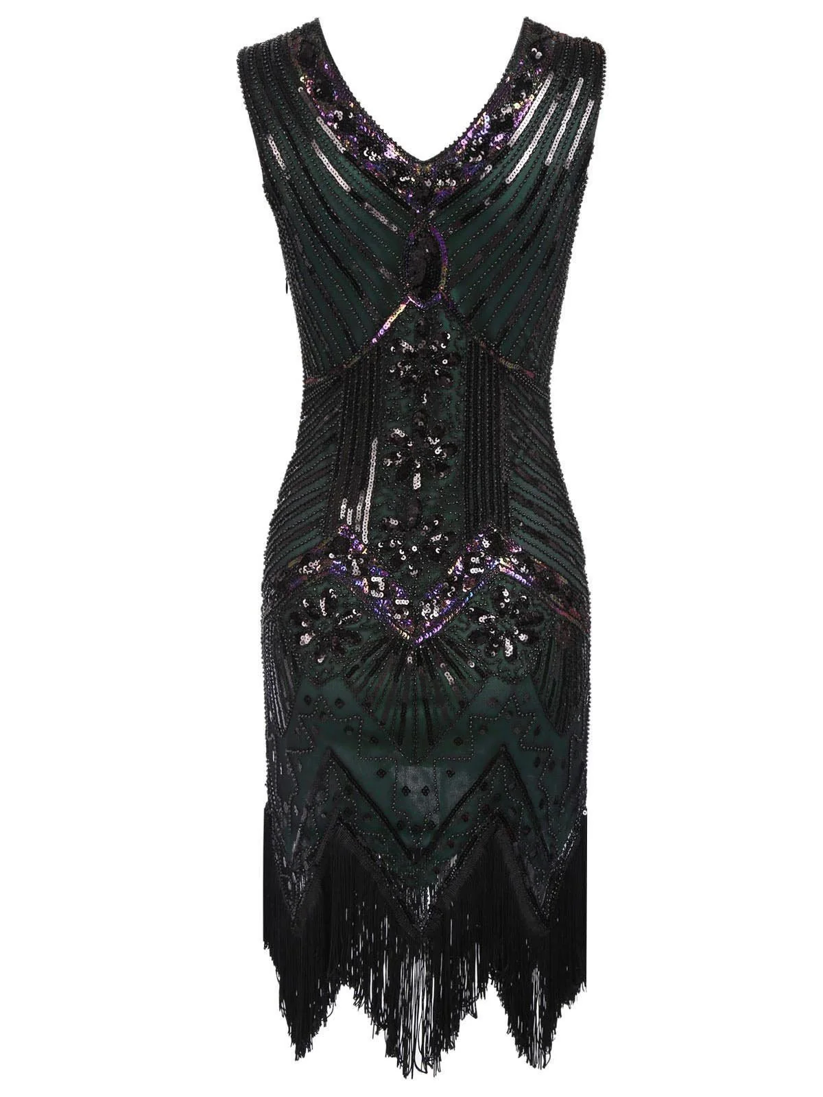 [US Warehouse] Dark Green 1920s Sequined Flapper Dress - Image 7