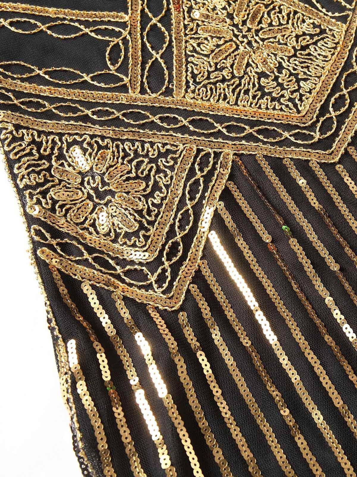 [US Warehouse] Gold 1920s Sequined Flapper Dress - Image 5
