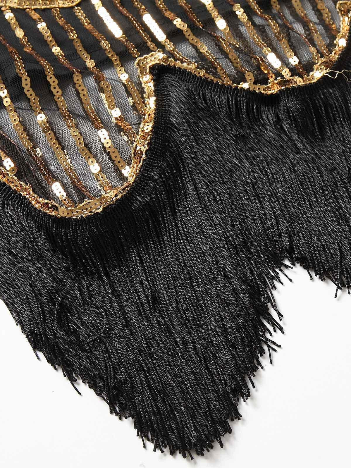 [US Warehouse] Gold 1920s Sequined Flapper Dress - Image 6