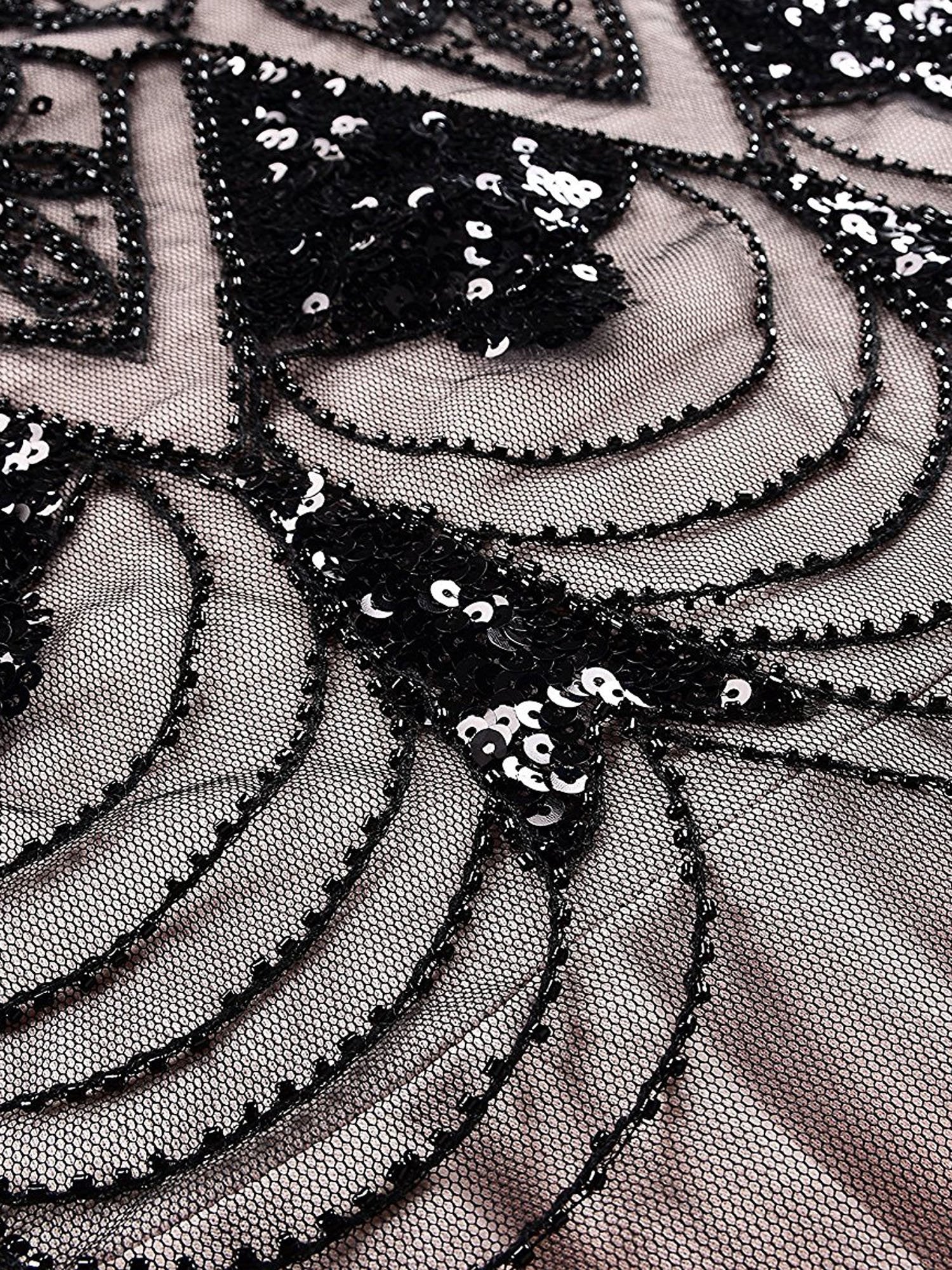 [US Warehouse] Pink 1920s Cap Sleeve Sequin Evening Dress - Image 9