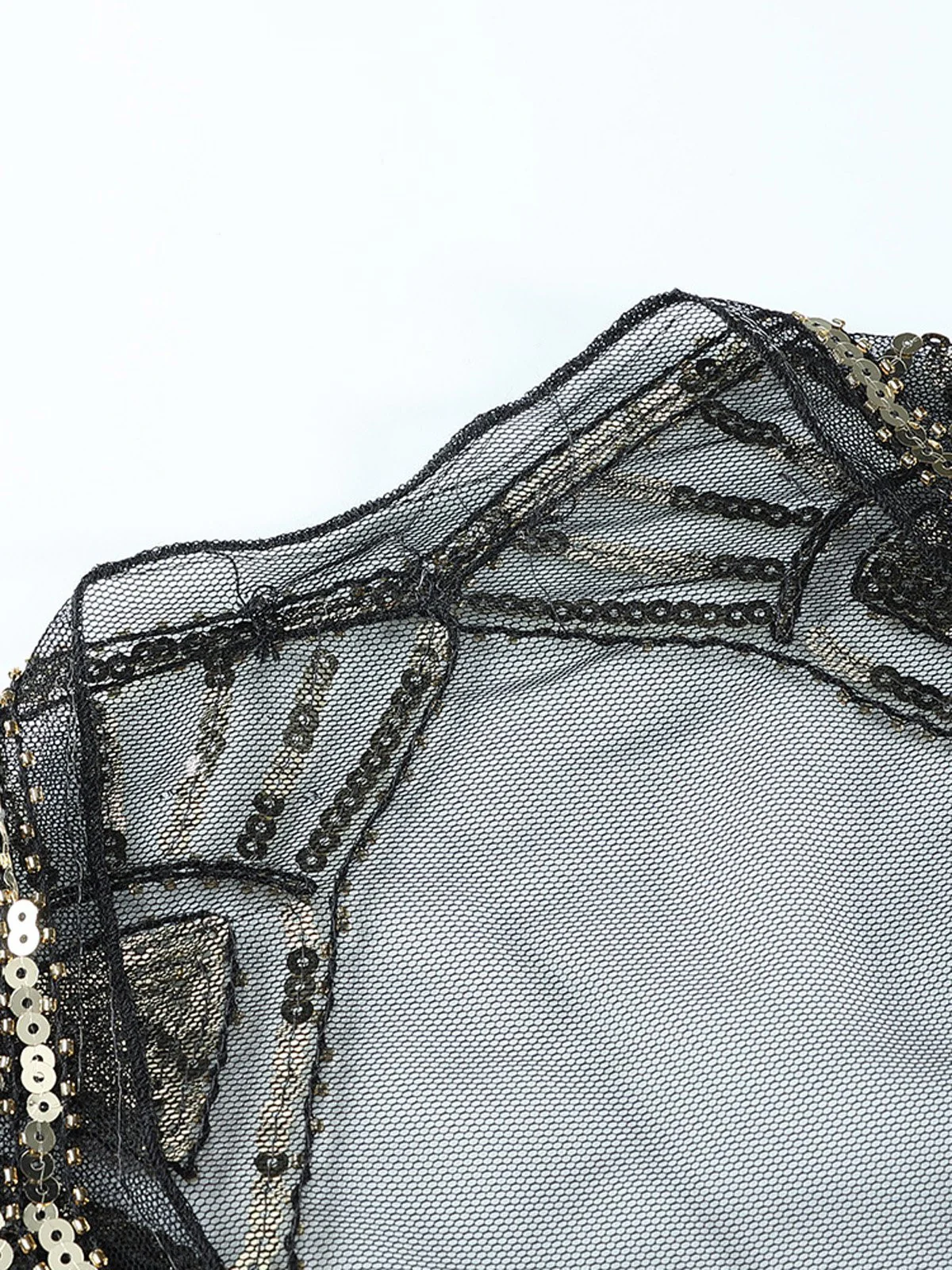 [US Warehouse] Vintage Sequin Handmade Fringed Cape - Image 3