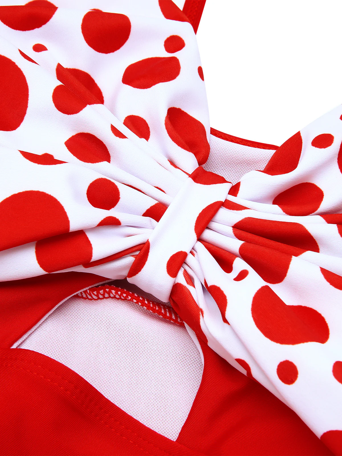 1930s Polka Dot Bowknot Patchwork Swimsuit - Image 5
