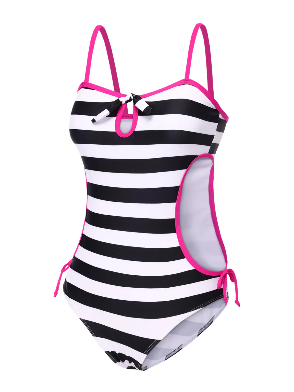 [US Warehouse] 1960s Barbie Striped Hollow Bow Swimsuit - Image 2