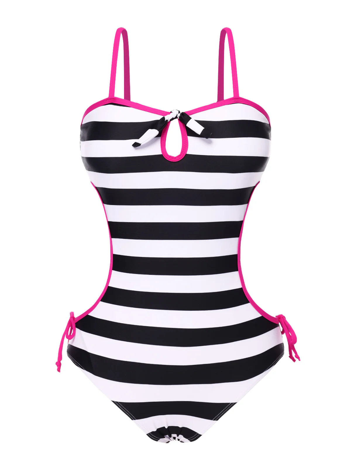 [US Warehouse] 1960s Barbie Striped Hollow Bow Swimsuit - Image 4
