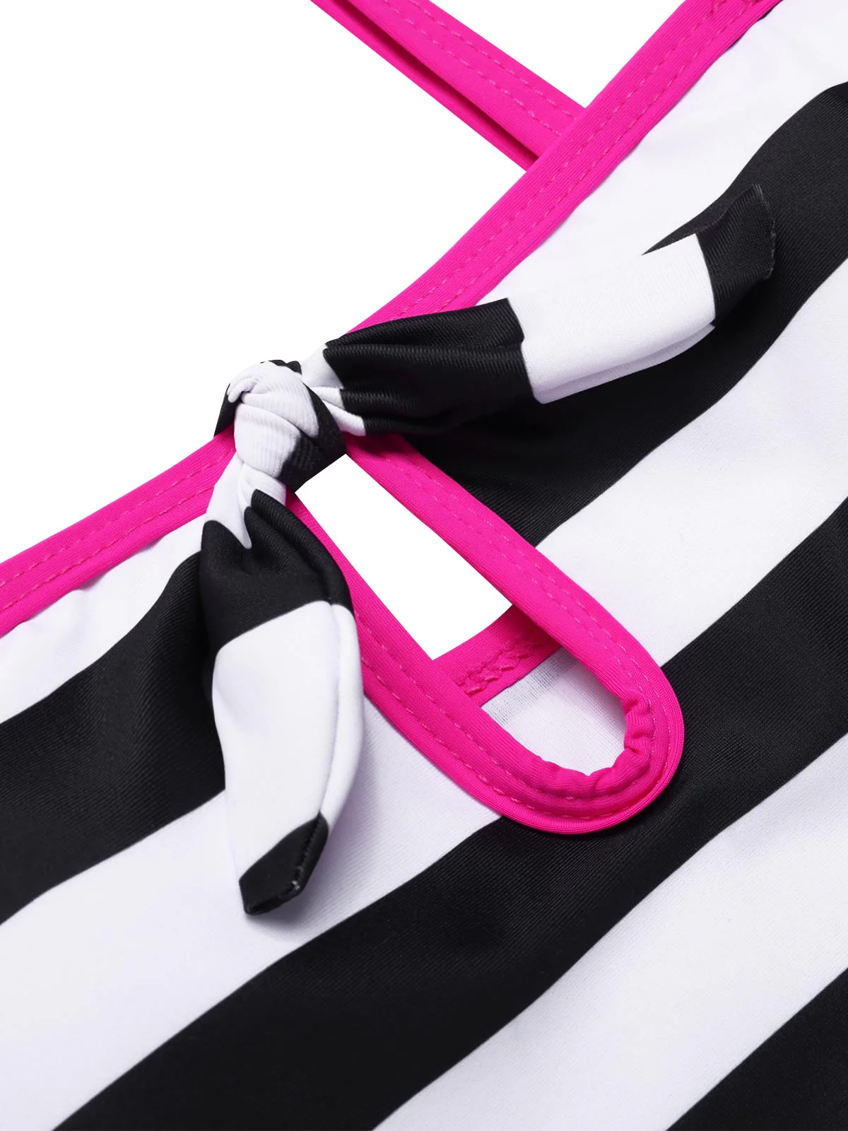 [US Warehouse] 1960s Barbie Striped Hollow Bow Swimsuit - Image 5