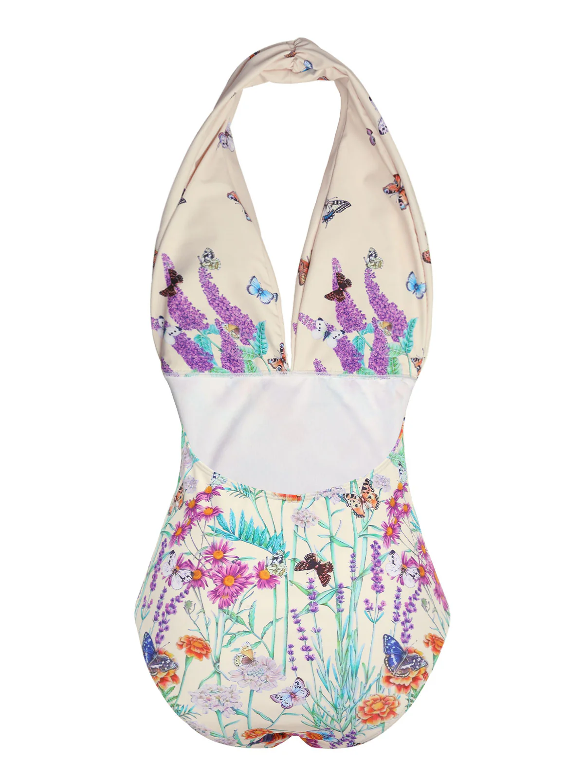 [US Warehouse] 1960s Butterfly Halter One-Piece Bikini Set - Image 4