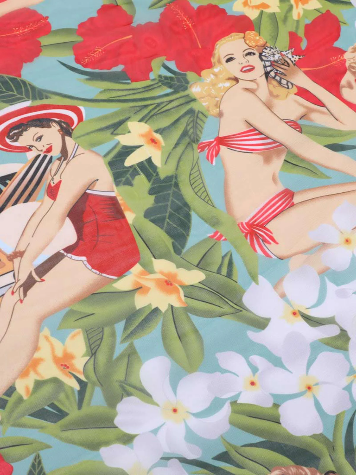 3PCS 1960s Red Retro Lady Bikini Set - Image 6