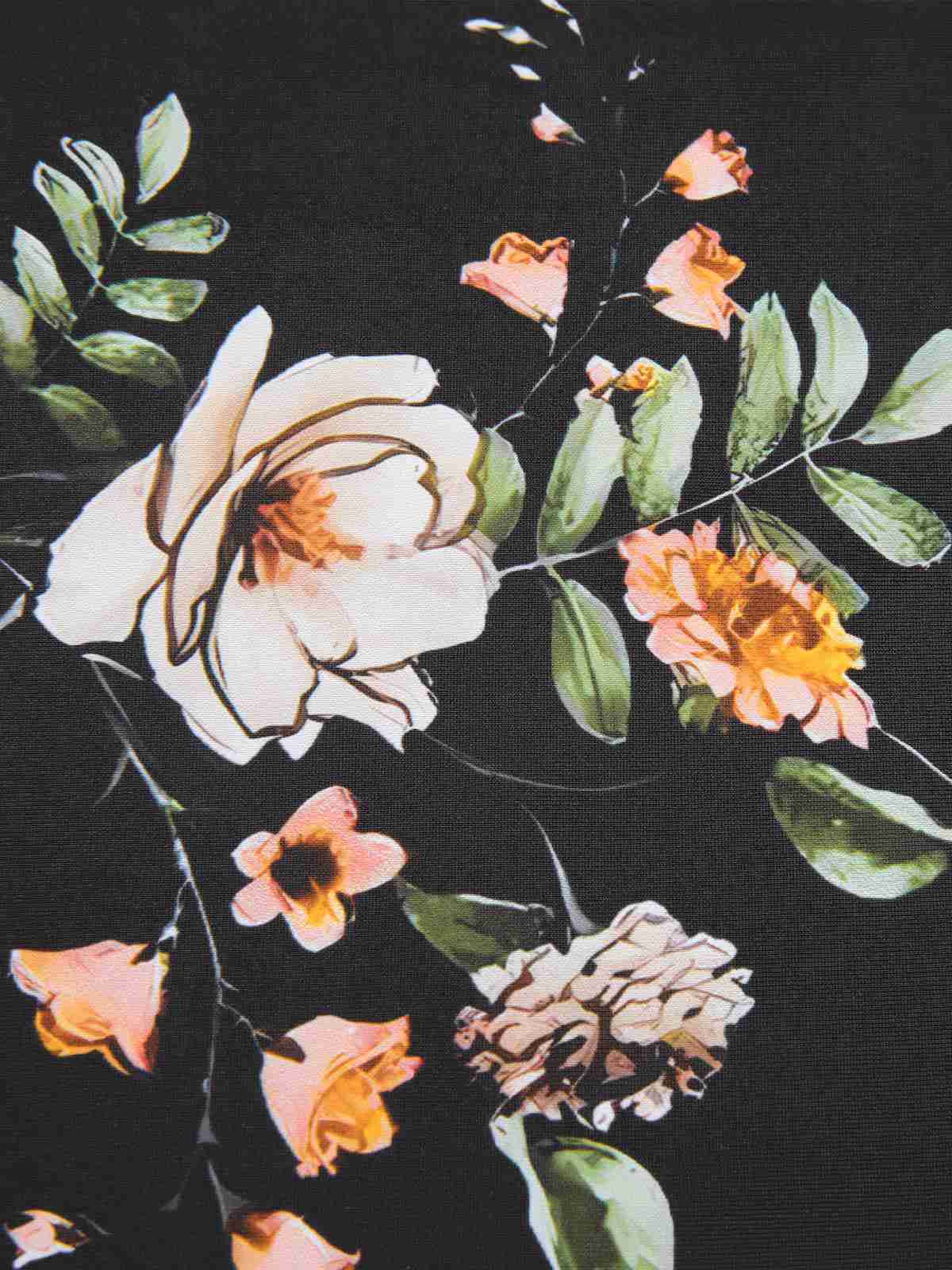 [US Warehouse] Black 1940s Floral Boxer Straps Swimsuit - Image 7