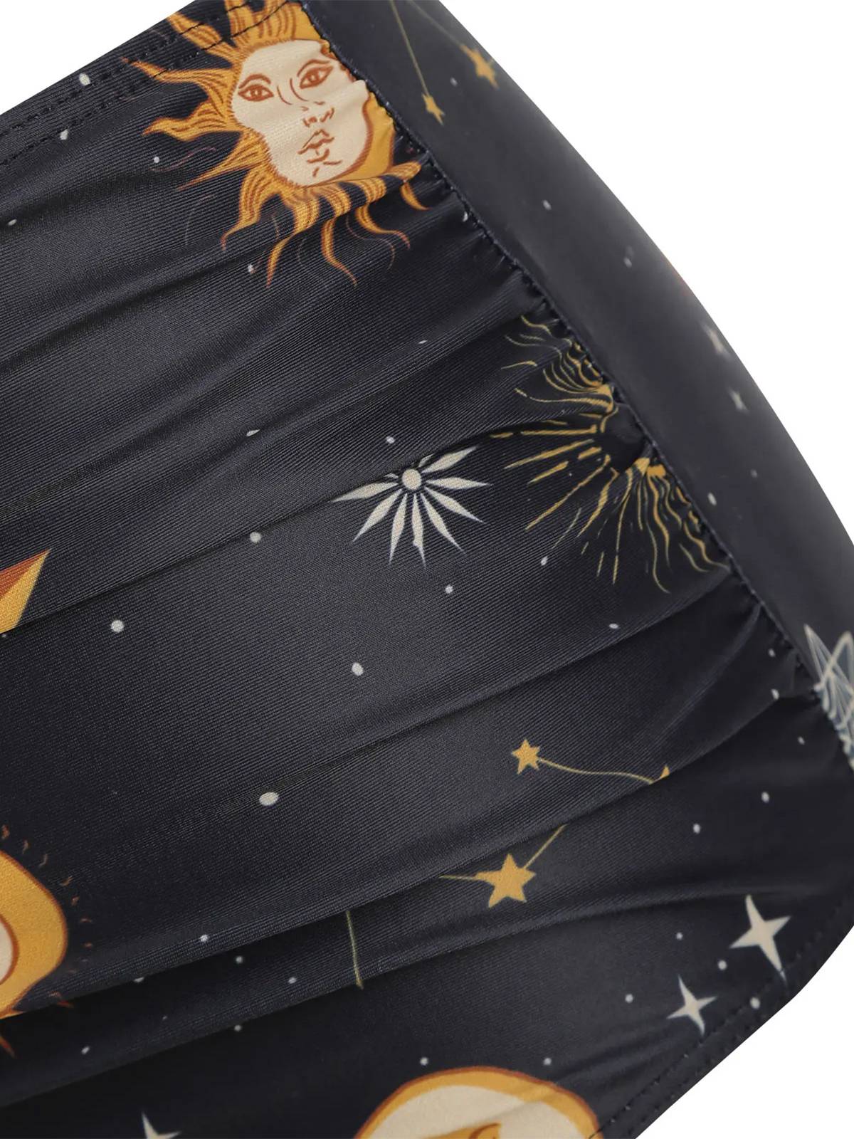 Black 1940s Sun Moon Stars Lace-Up Swimsuit - Image 4