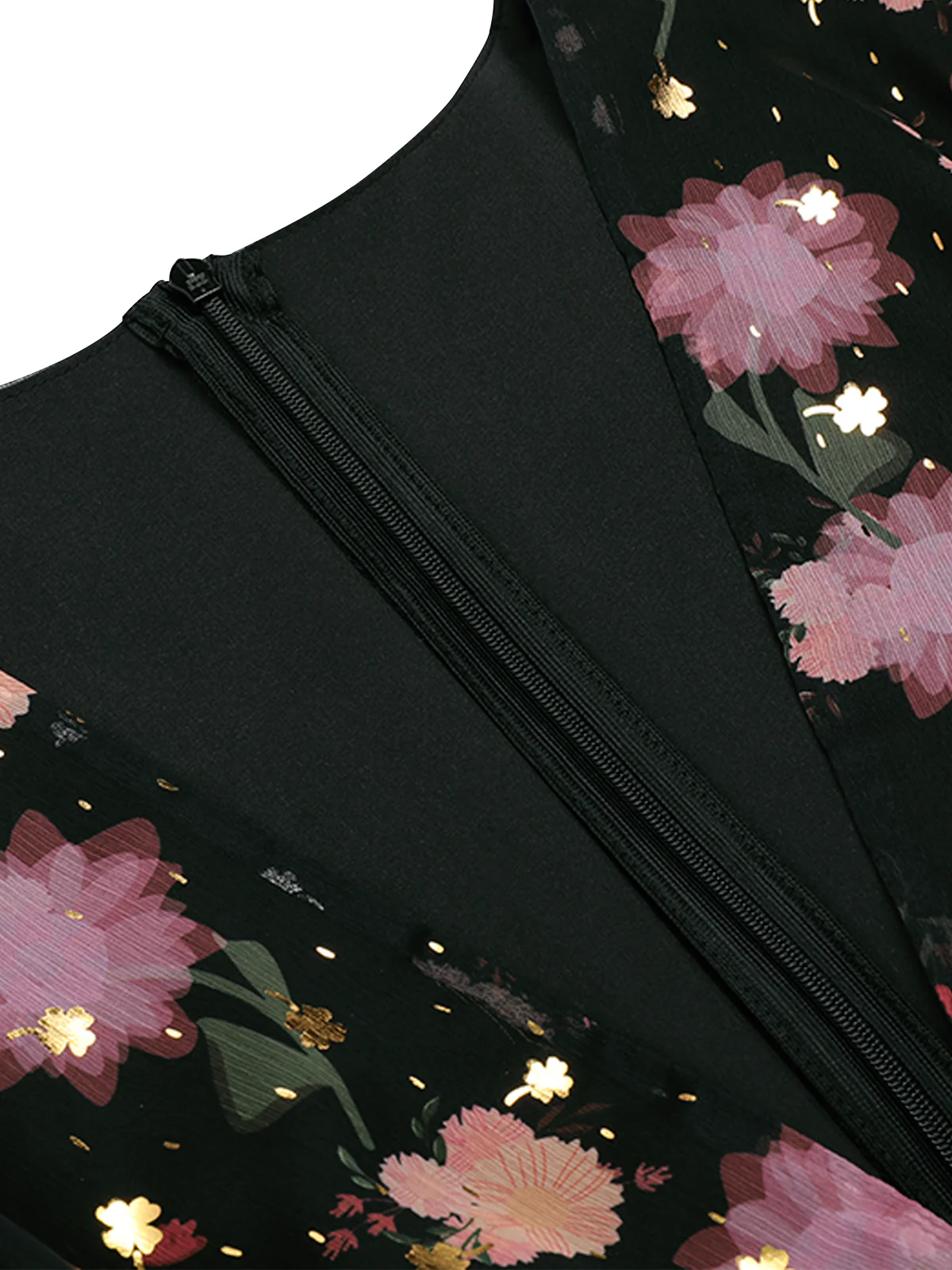 [US Warehouse] Black 1950s Lace Flowers Swing Dress - Image 8