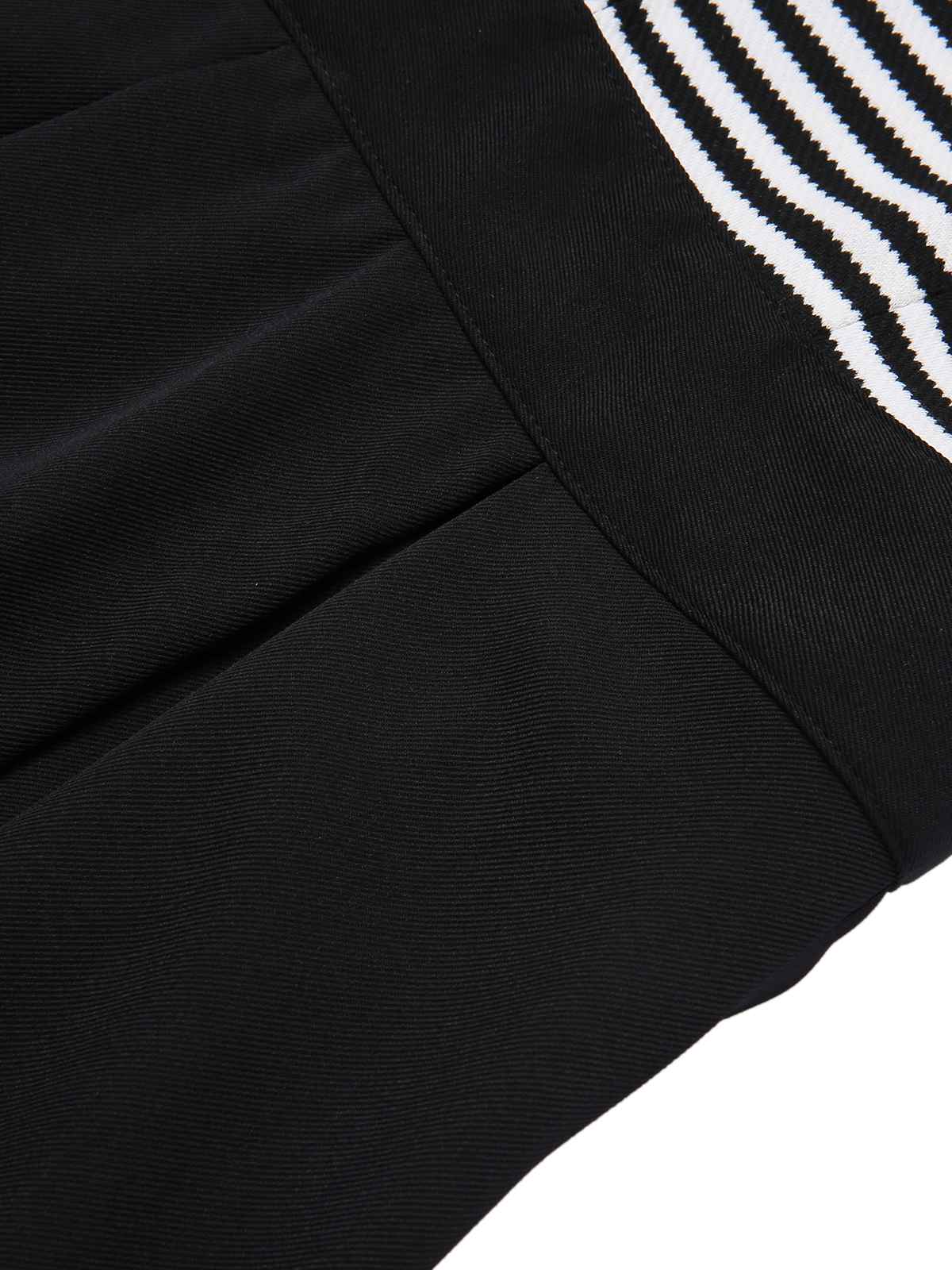 Black 1950s Stripe Lapel Halter Patchwork Dress - Image 6