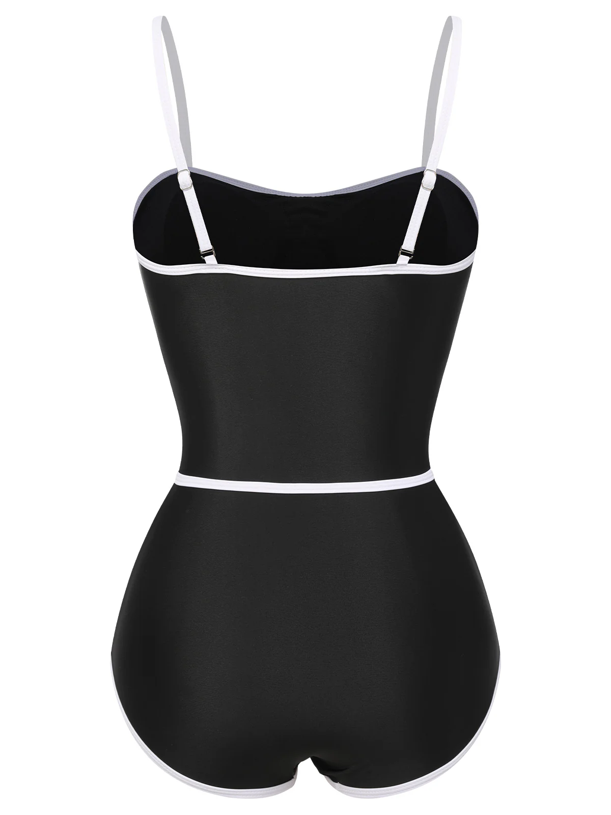 Black 1960s Lined Sling One-Piece Swimsuit - Image 3