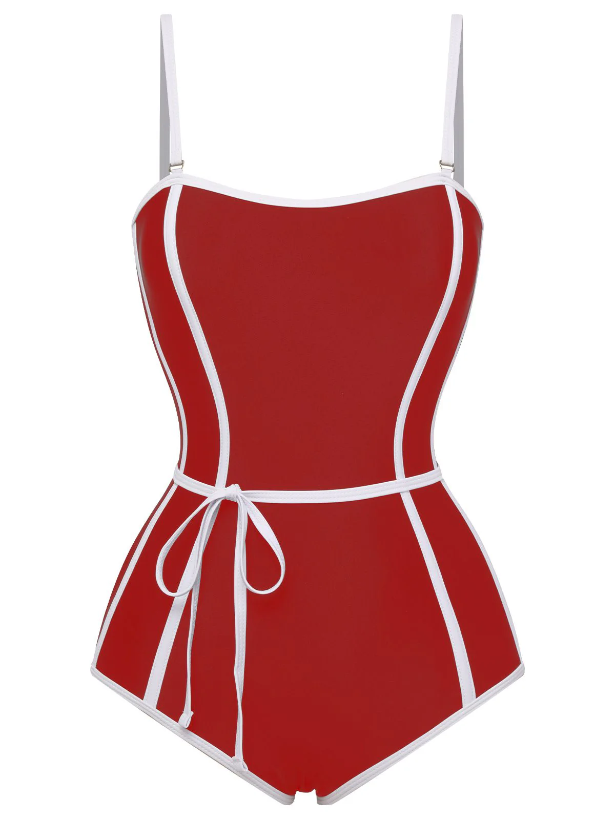 Black 1960s Lined Sling One-Piece Swimsuit - Image 5