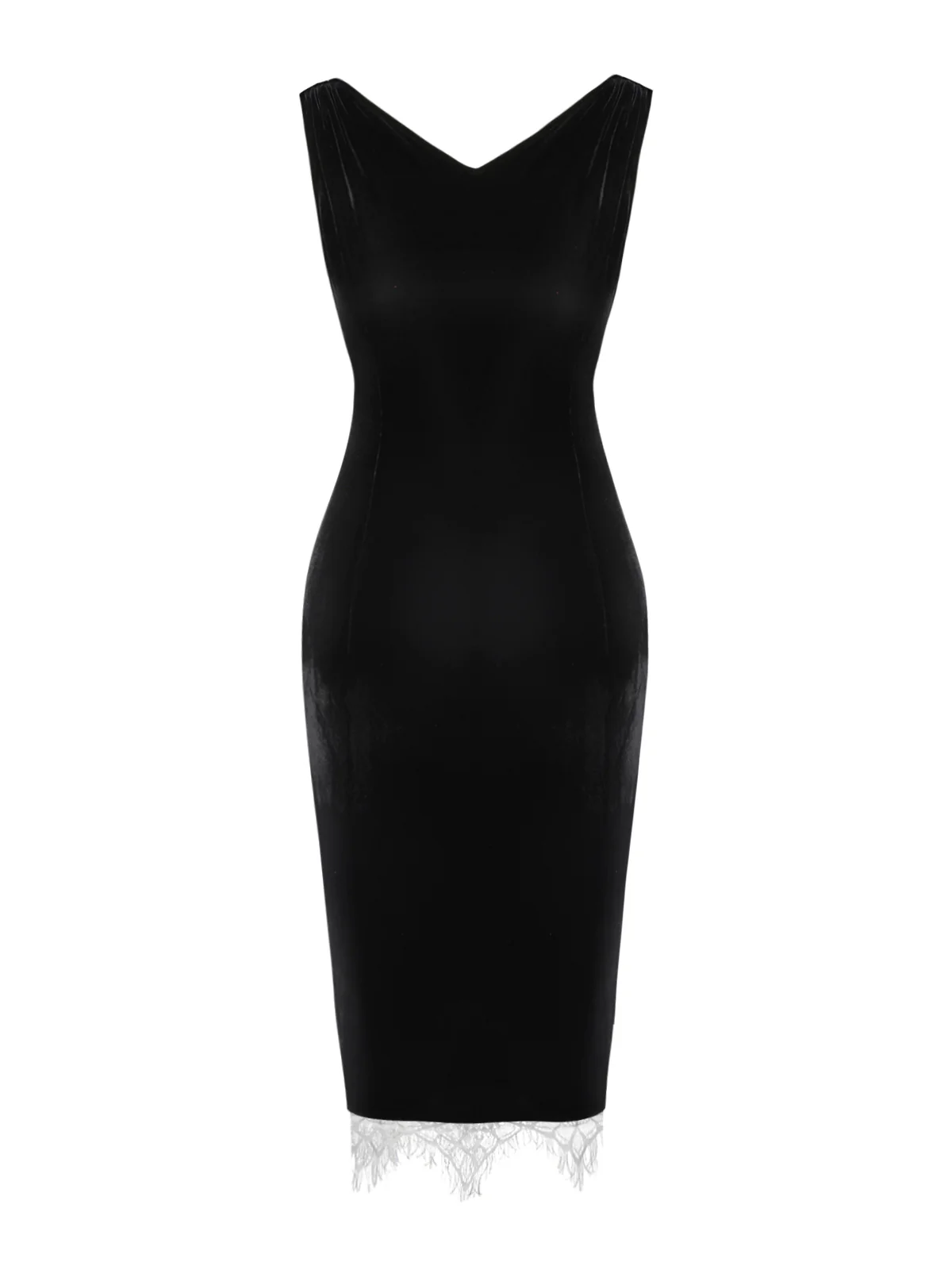 Black 1960s Solid Velvet Bow Dress - Image 6