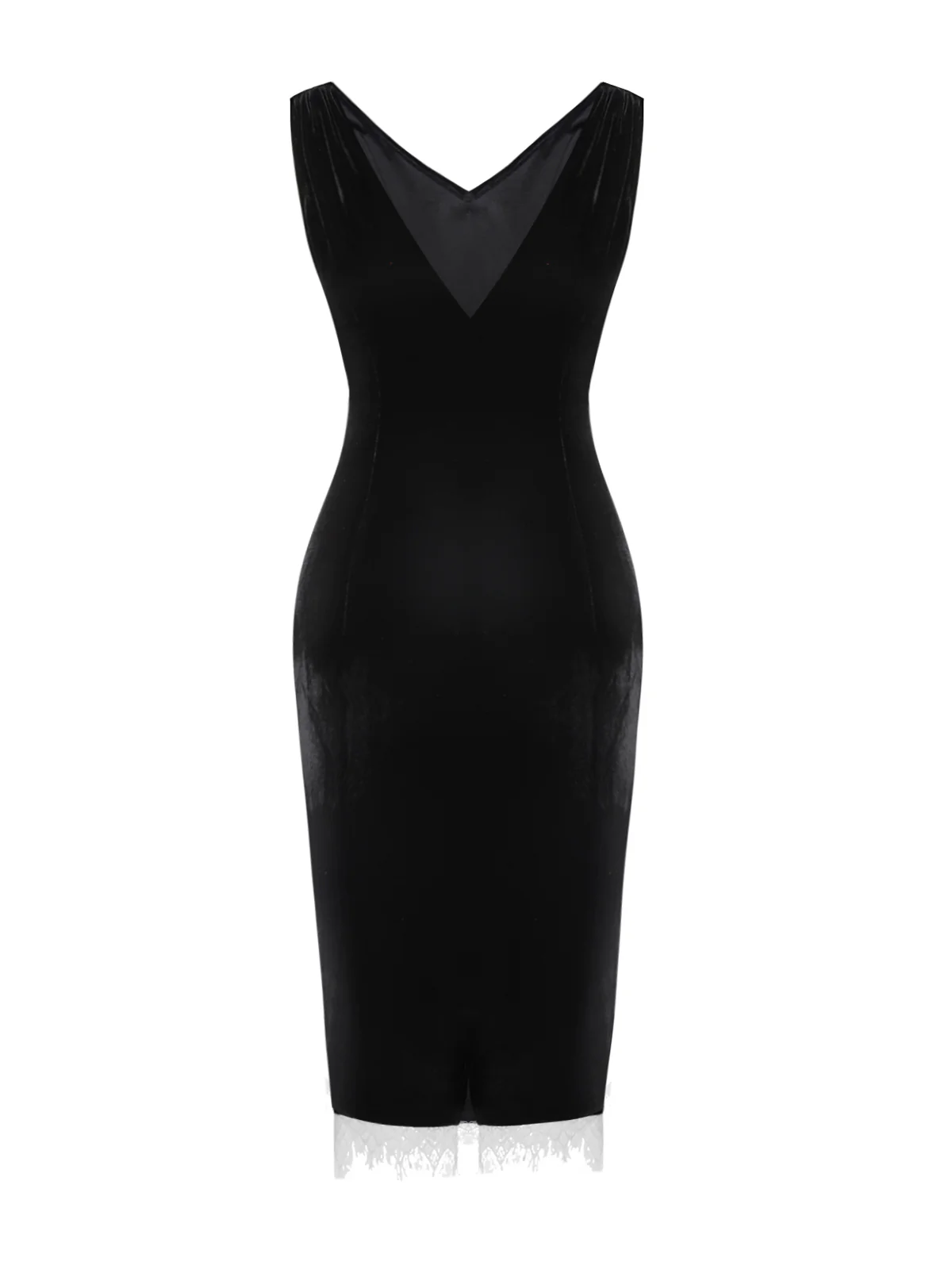 Black 1960s Solid Velvet Bow Dress - Image 7