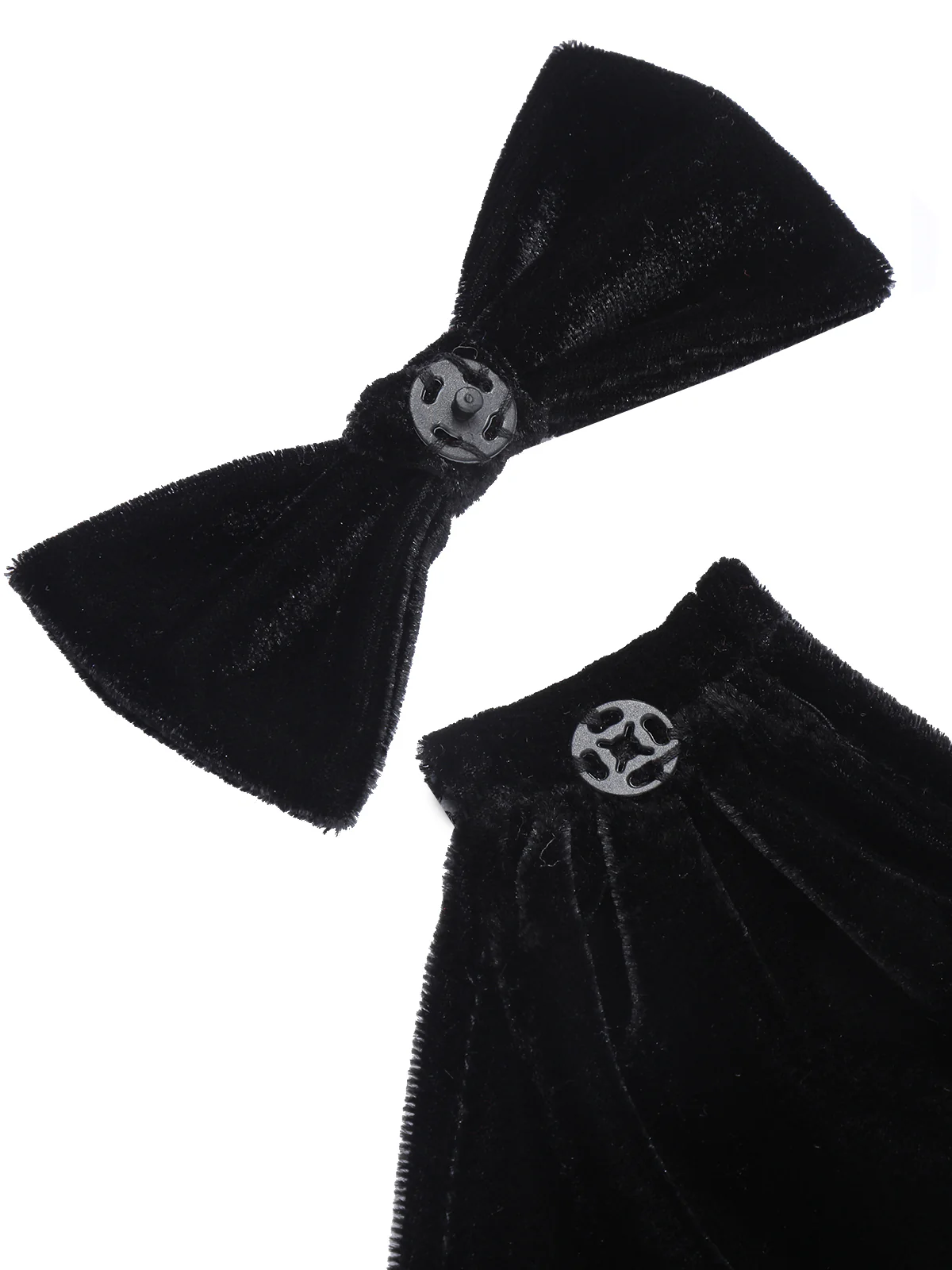 Black 1960s Solid Velvet Bow Dress - Image 10