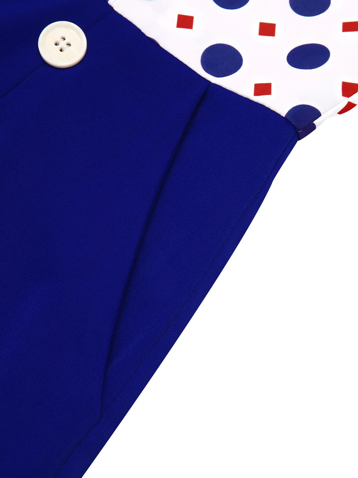 [US Warehouse] Blue 1950s Polka Dot Buttoned Romper - Image 6