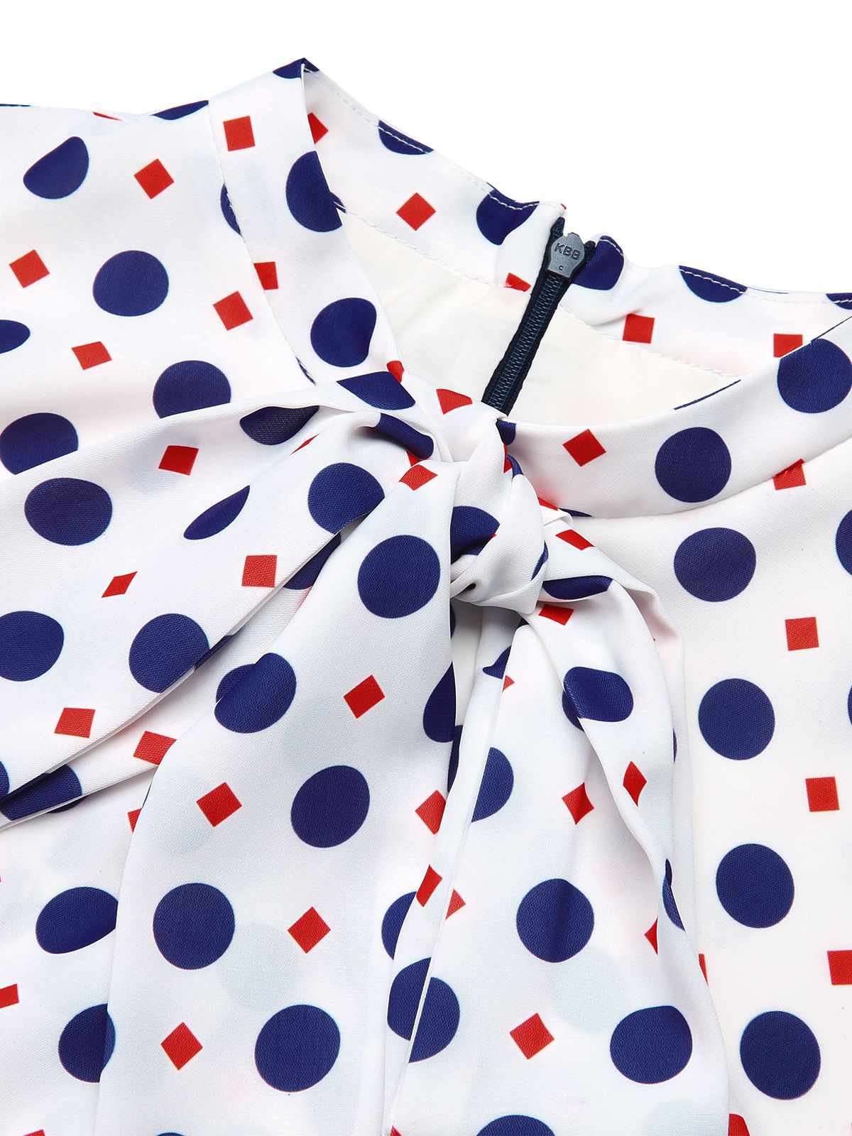 [US Warehouse] Blue 1950s Polka Dot Buttoned Romper - Image 7
