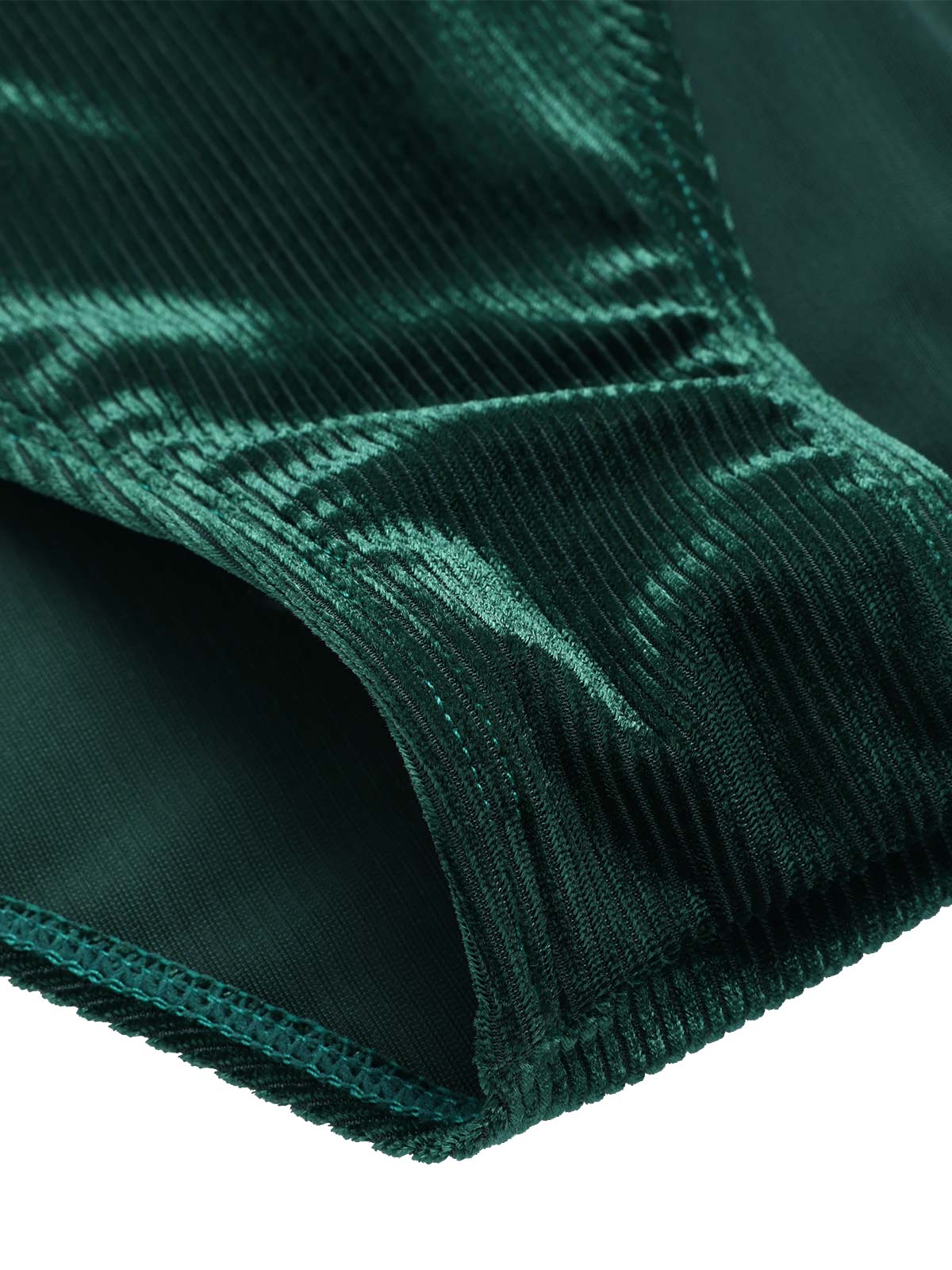 Dark Green 1970s Velvet Deep V-Neck Swimsuit - Image 7