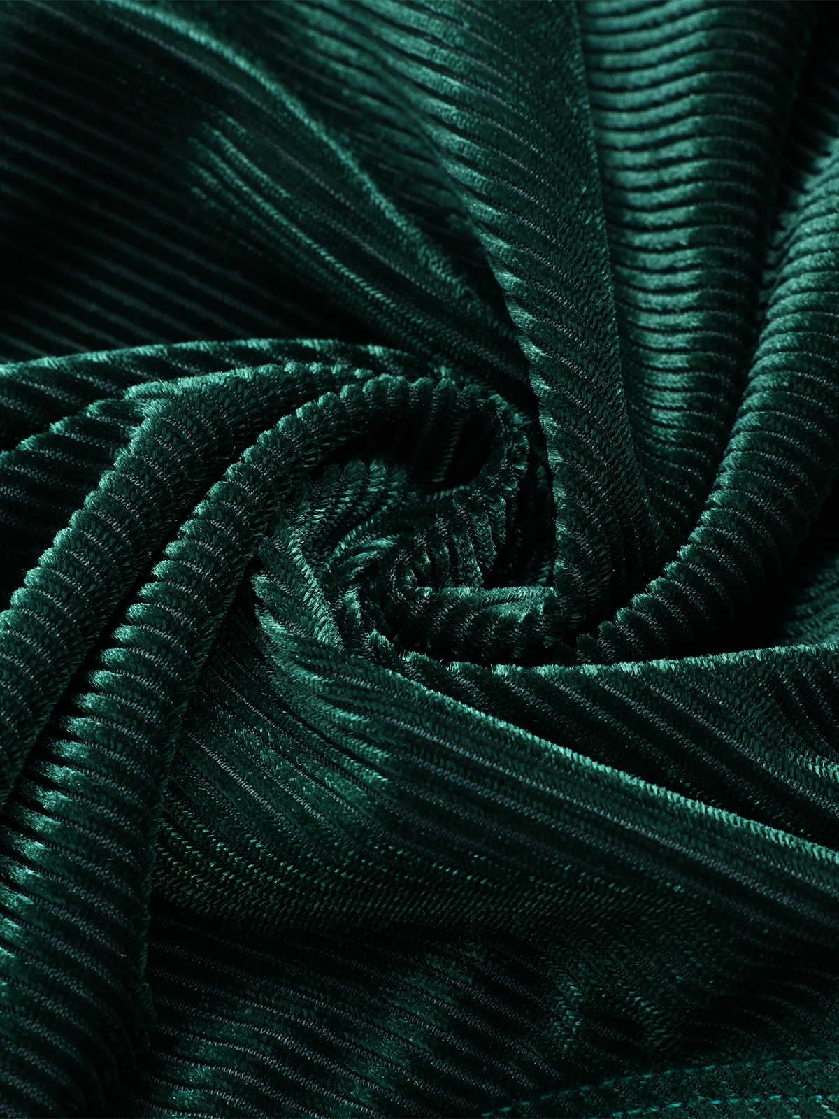 Dark Green 1970s Velvet Deep V-Neck Swimsuit - Image 8