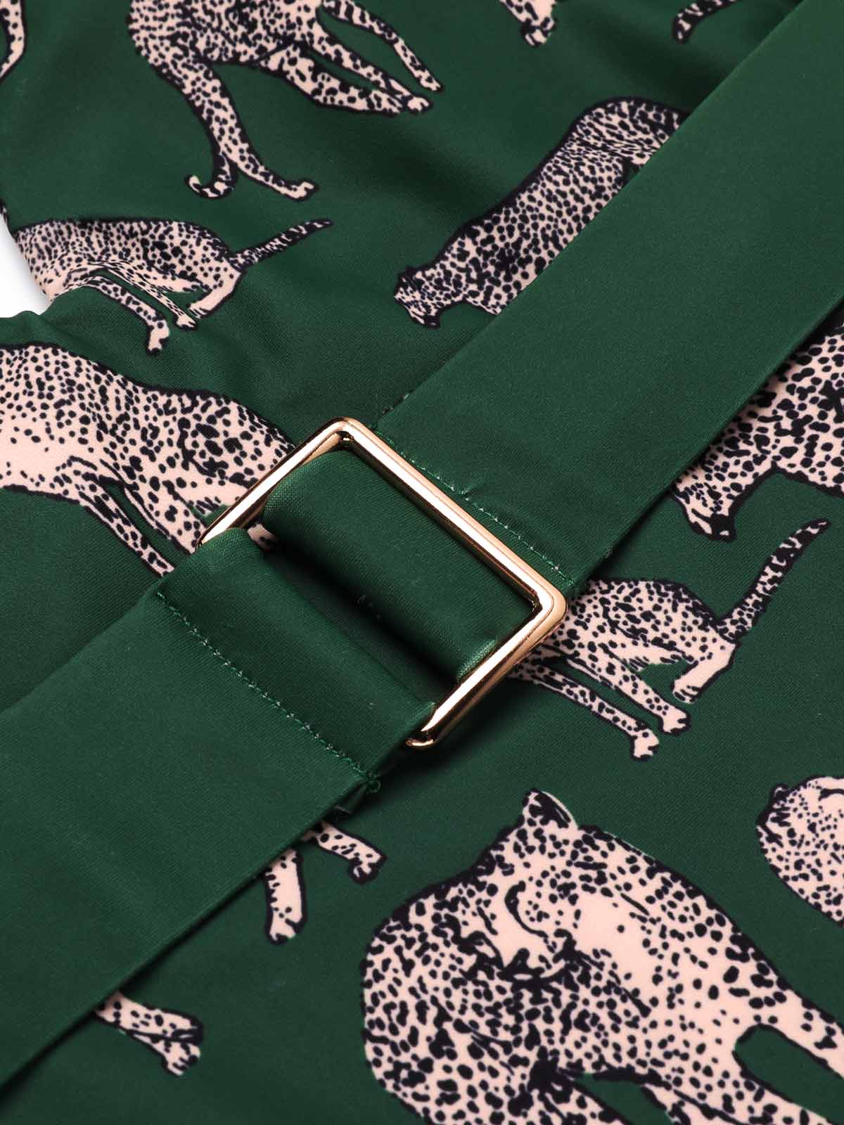 Green 1930s Jaguar Vintage Halter One-piece Swimsuit - Image 4