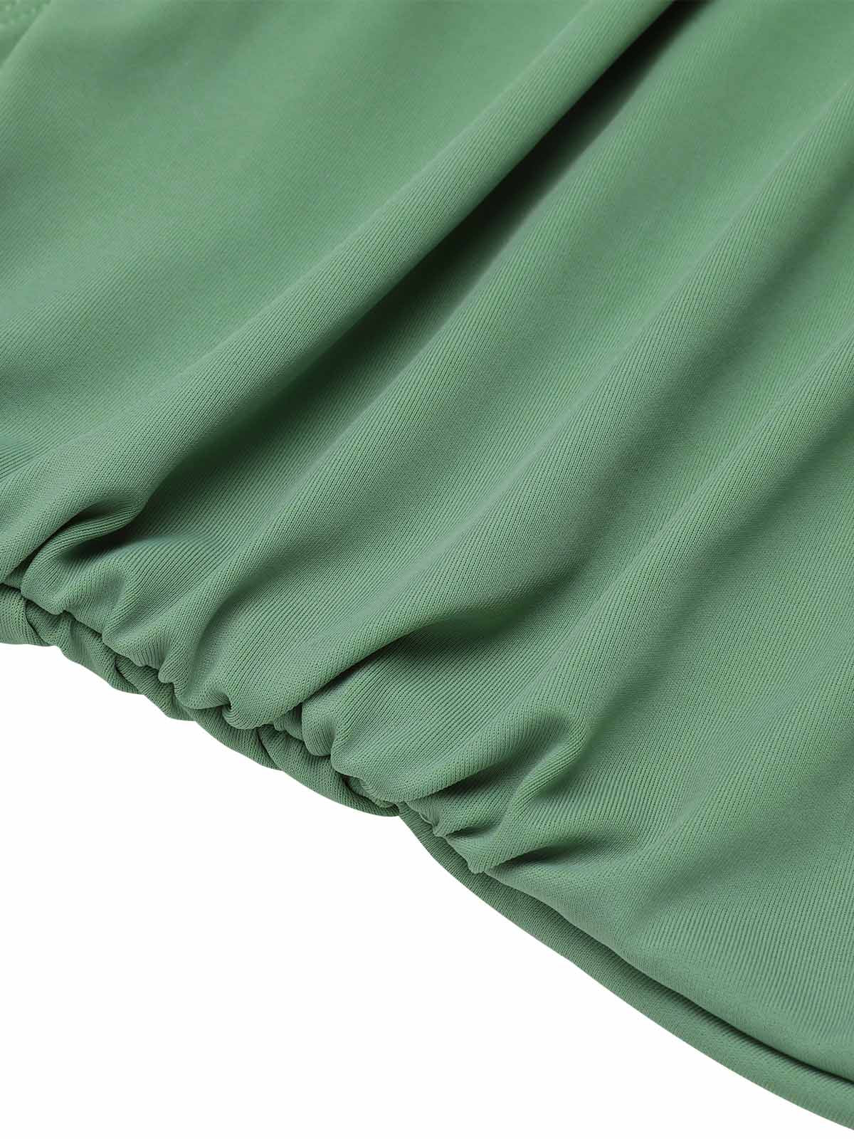 Green 1930s Peony Halter One-Piece Swimsuit - Image 6