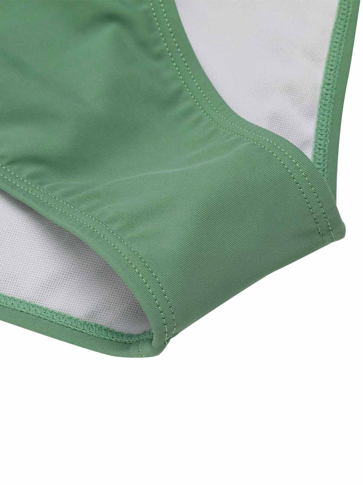 Green 1930s Peony Halter One-Piece Swimsuit - Image 7
