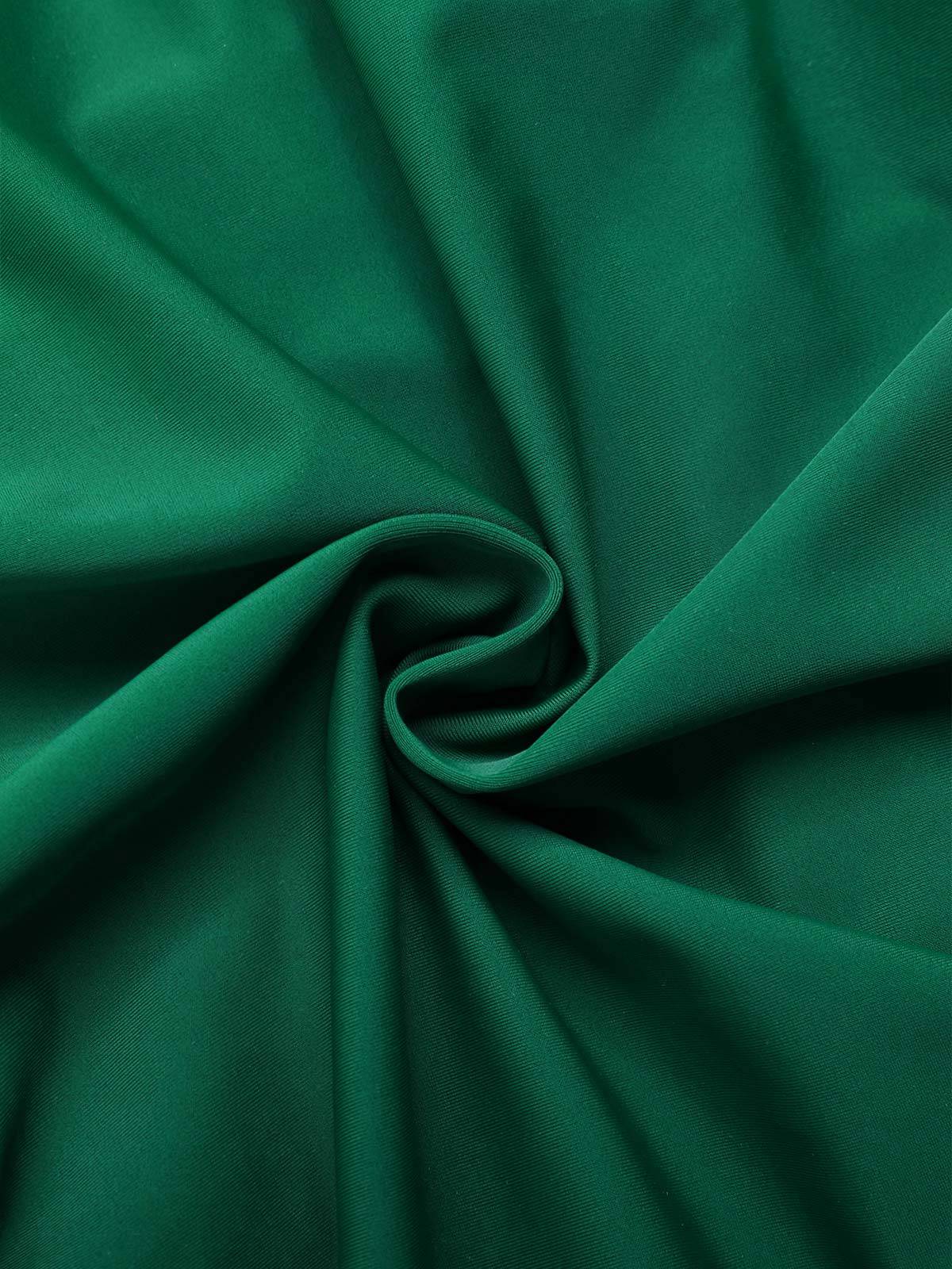 [US Warehouse] Green 1930s Striped Ruffles Ruched Halter Swimsuit - Image 8