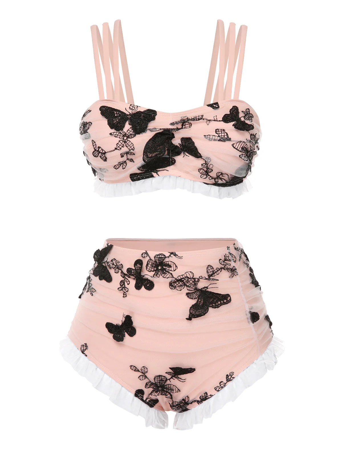 1950s Lace Strawberry Cami Tankini Set - Image 18
