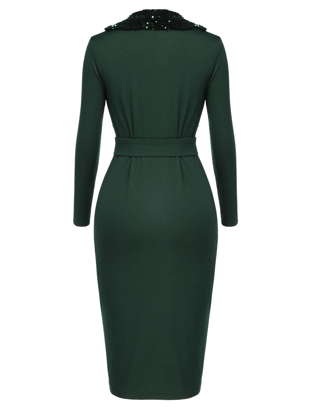 Green 1960s Glitter Patchwork Belted Dress - Image 3
