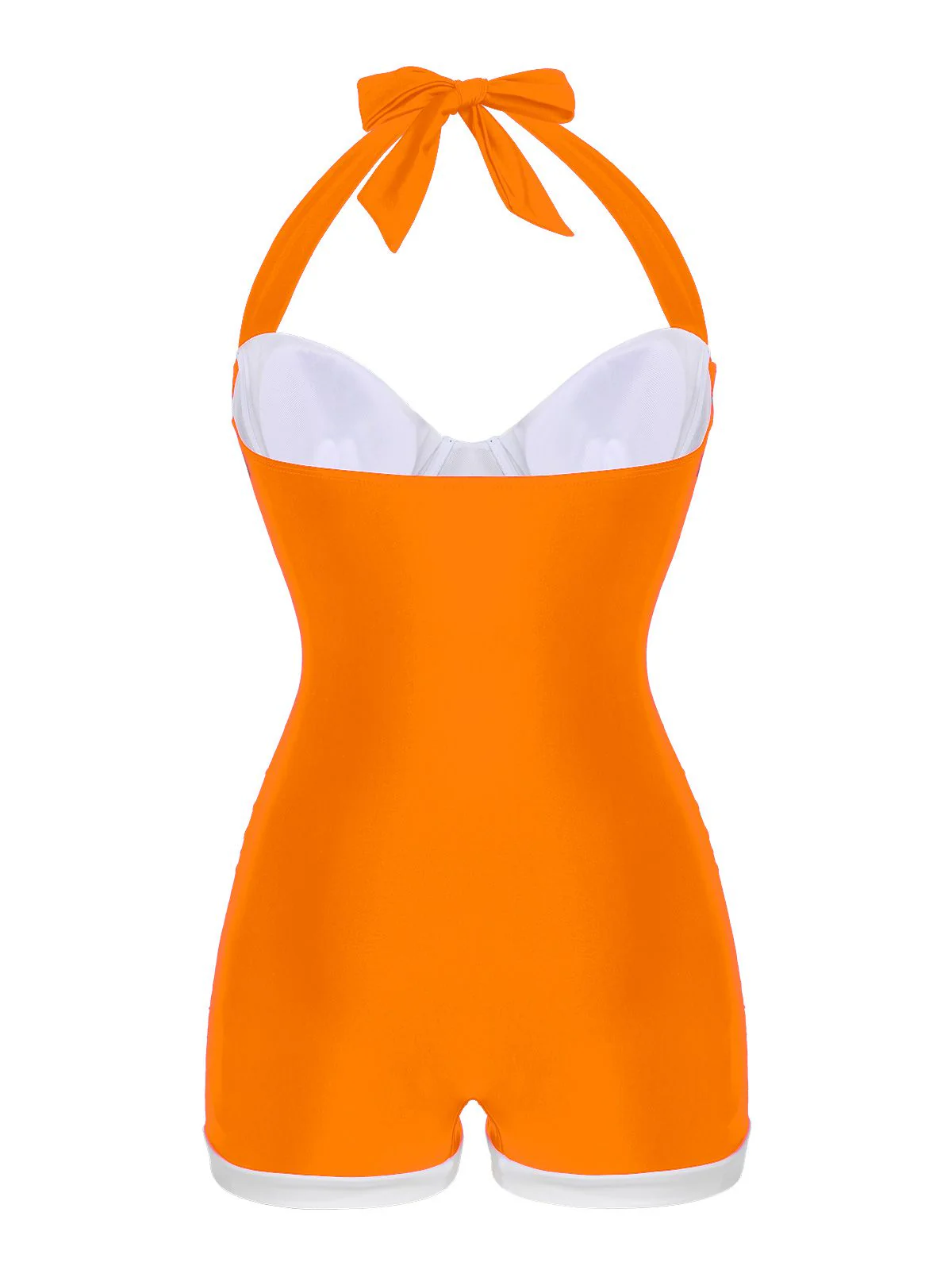 [US Warehouse] Navy Blue 1950s Pleated Halter Swimsuit - Image 9