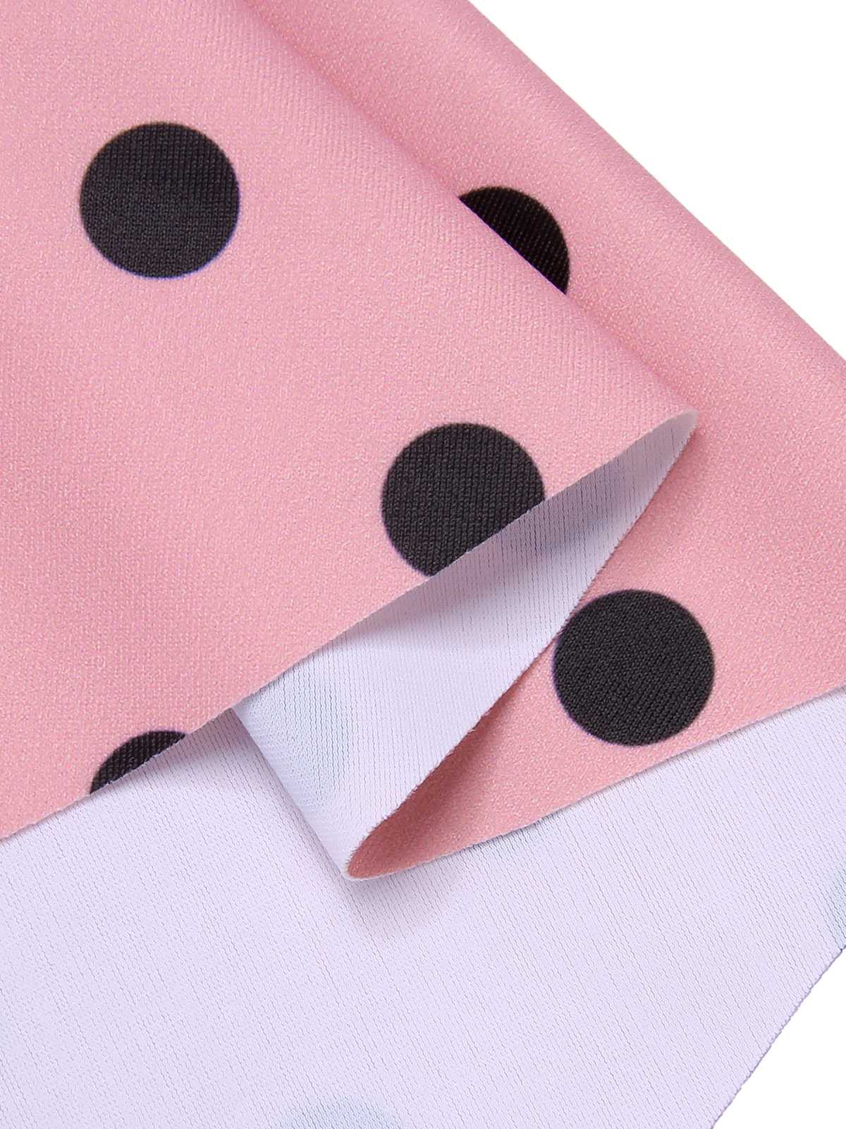 [US Warehouse] Pink 1950s Halter Polka Dots One-Piece Swimsuit - Image 7