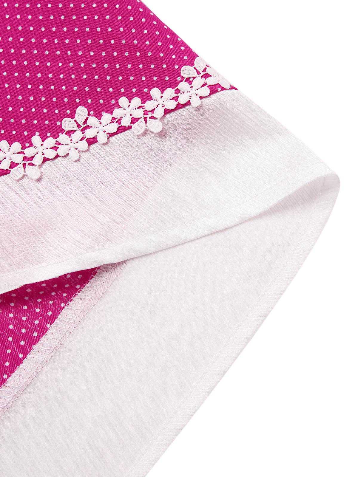 Pink 1950s Polka Dots Halter Cotton Dress - Image 9