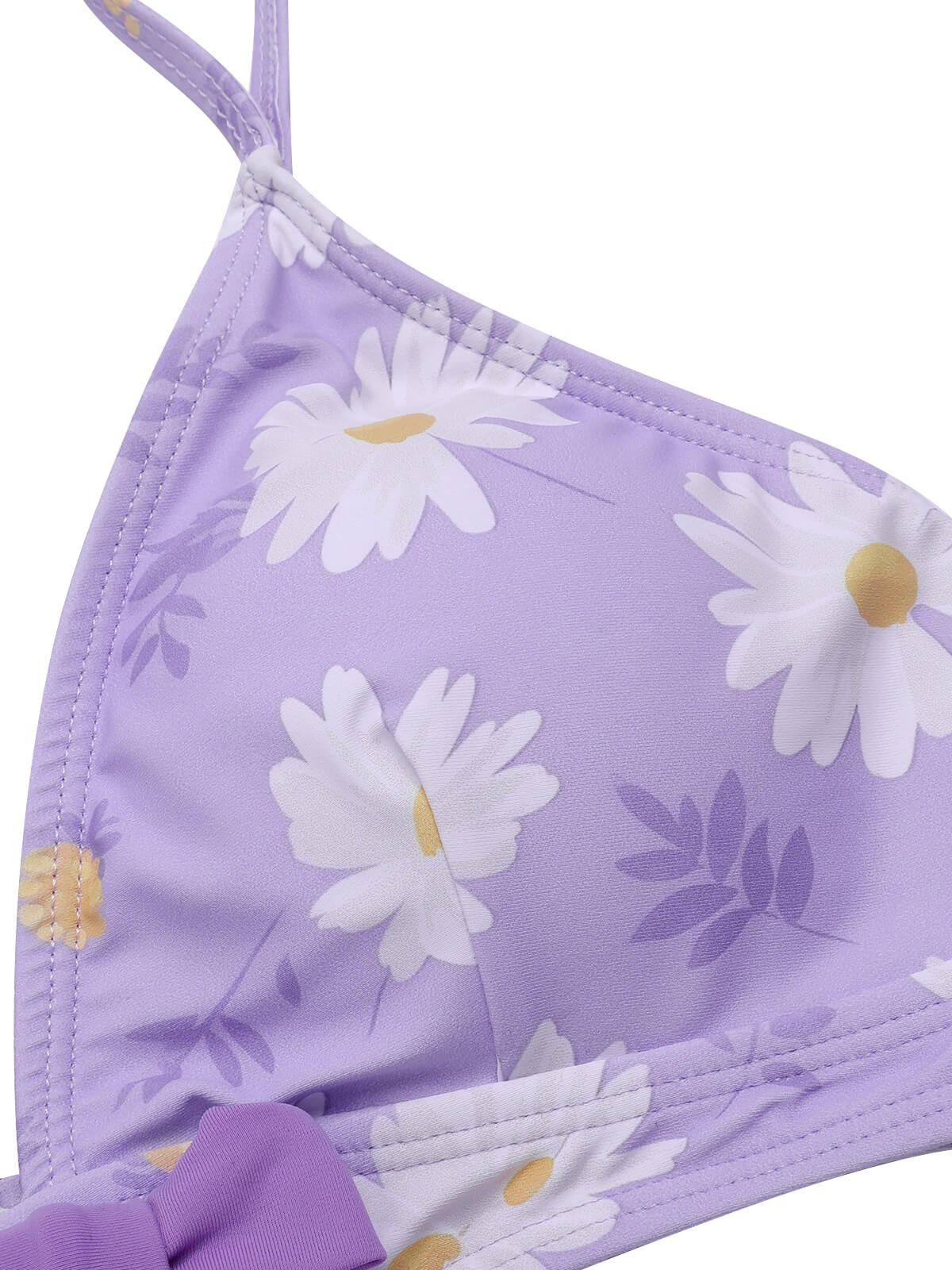 Purple 1950s Daisy Bow Strap Swimsuit - Image 5