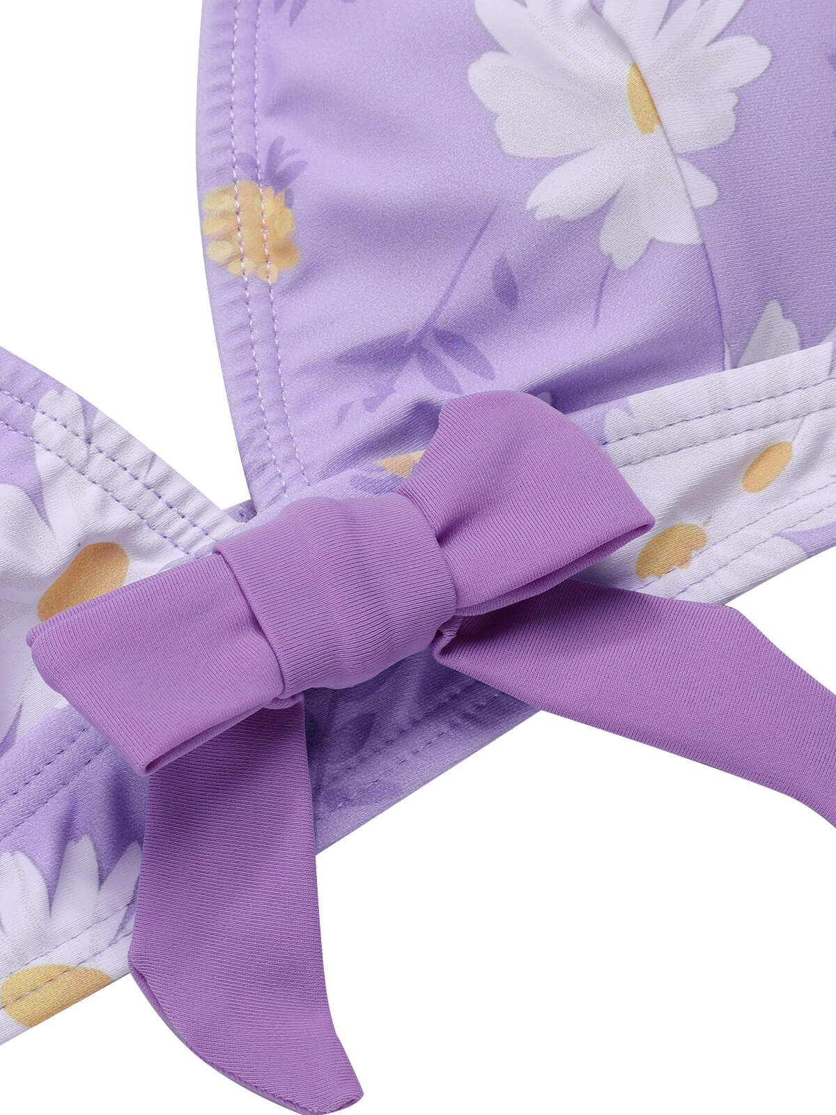 Purple 1950s Daisy Bow Strap Swimsuit - Image 6