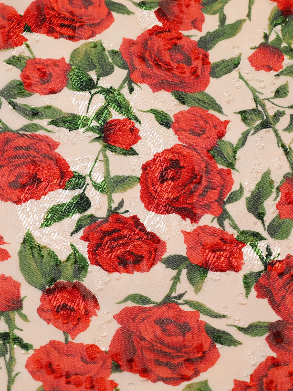 [US Warehouse] Red 1940s Rose V-Neck Swing Dress - Image 7