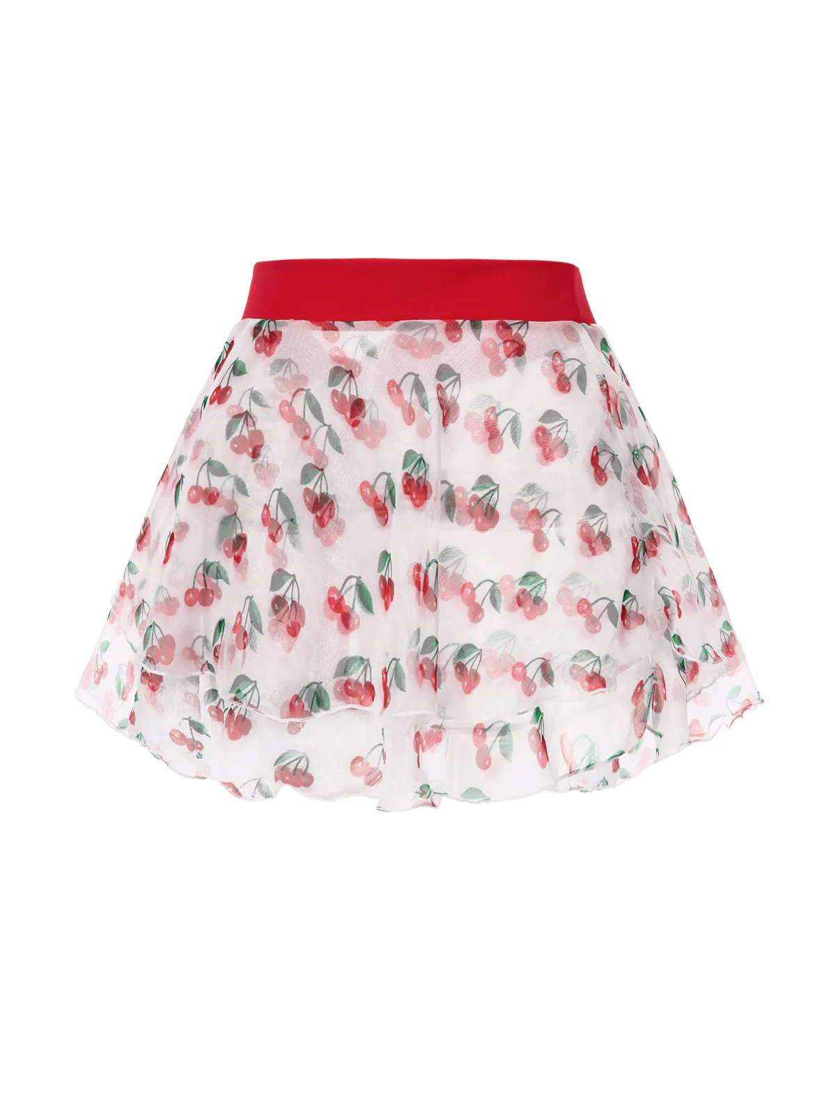 [US Warehouse] Red 1950s Cherry Tie Waist Cover Up - Image 4