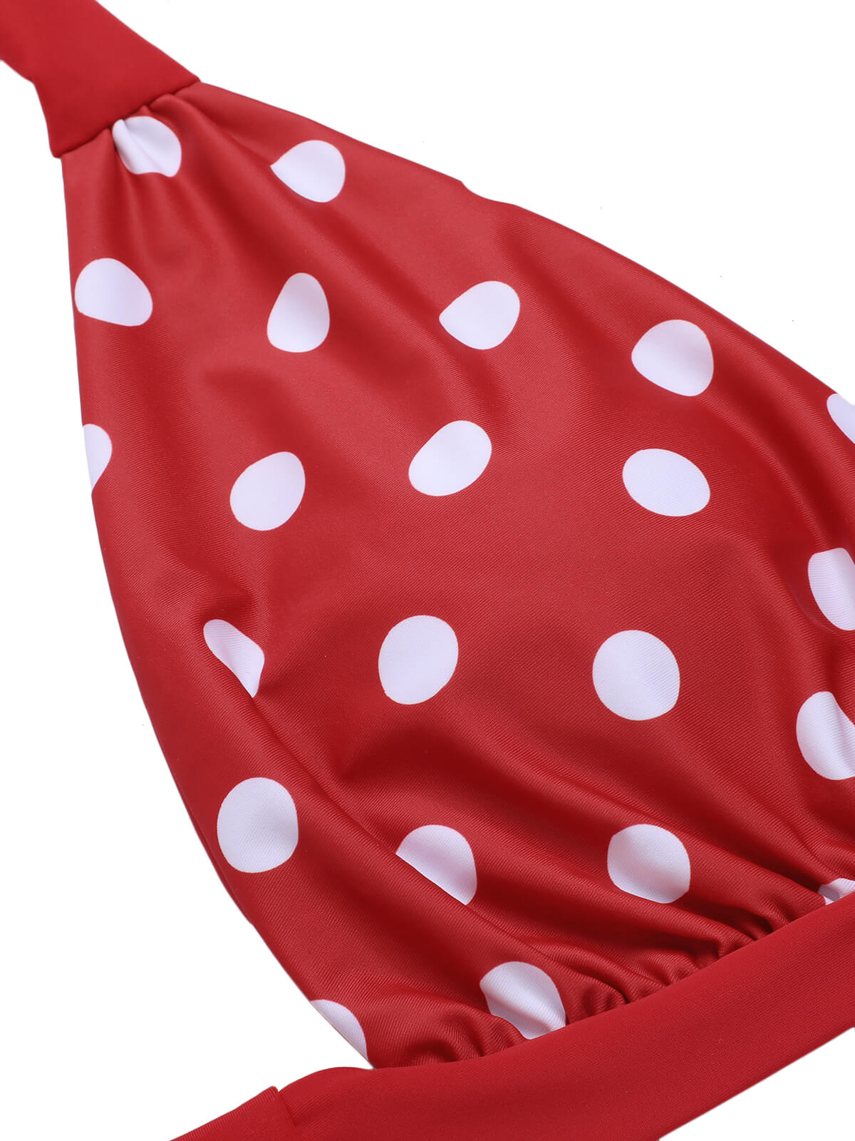 [US Warehouse] Red 1950s Polka Dot Halter Separate Swimsuit - Image 5