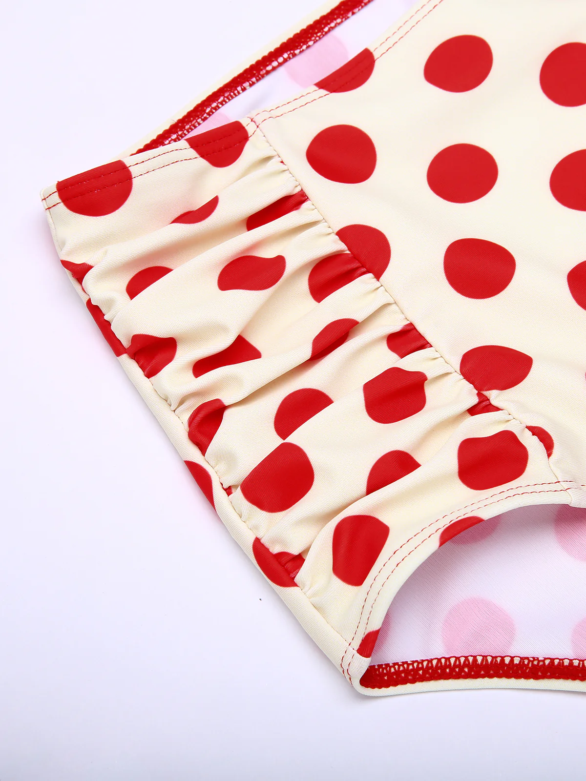 Red 1950s Polka Dots Halter Bikini Set - Image 6