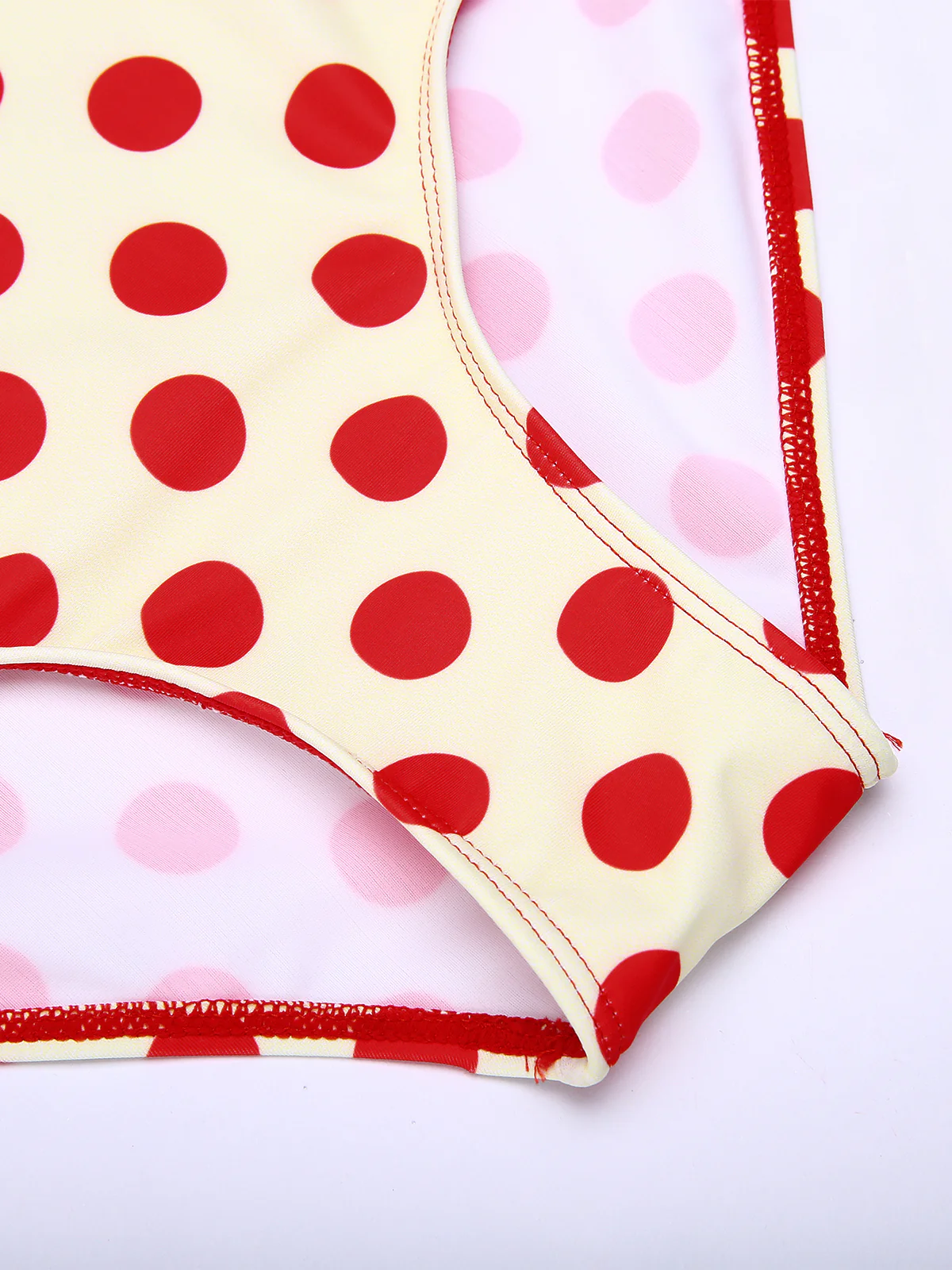 Red 1950s Polka Dots Halter Bikini Set - Image 7