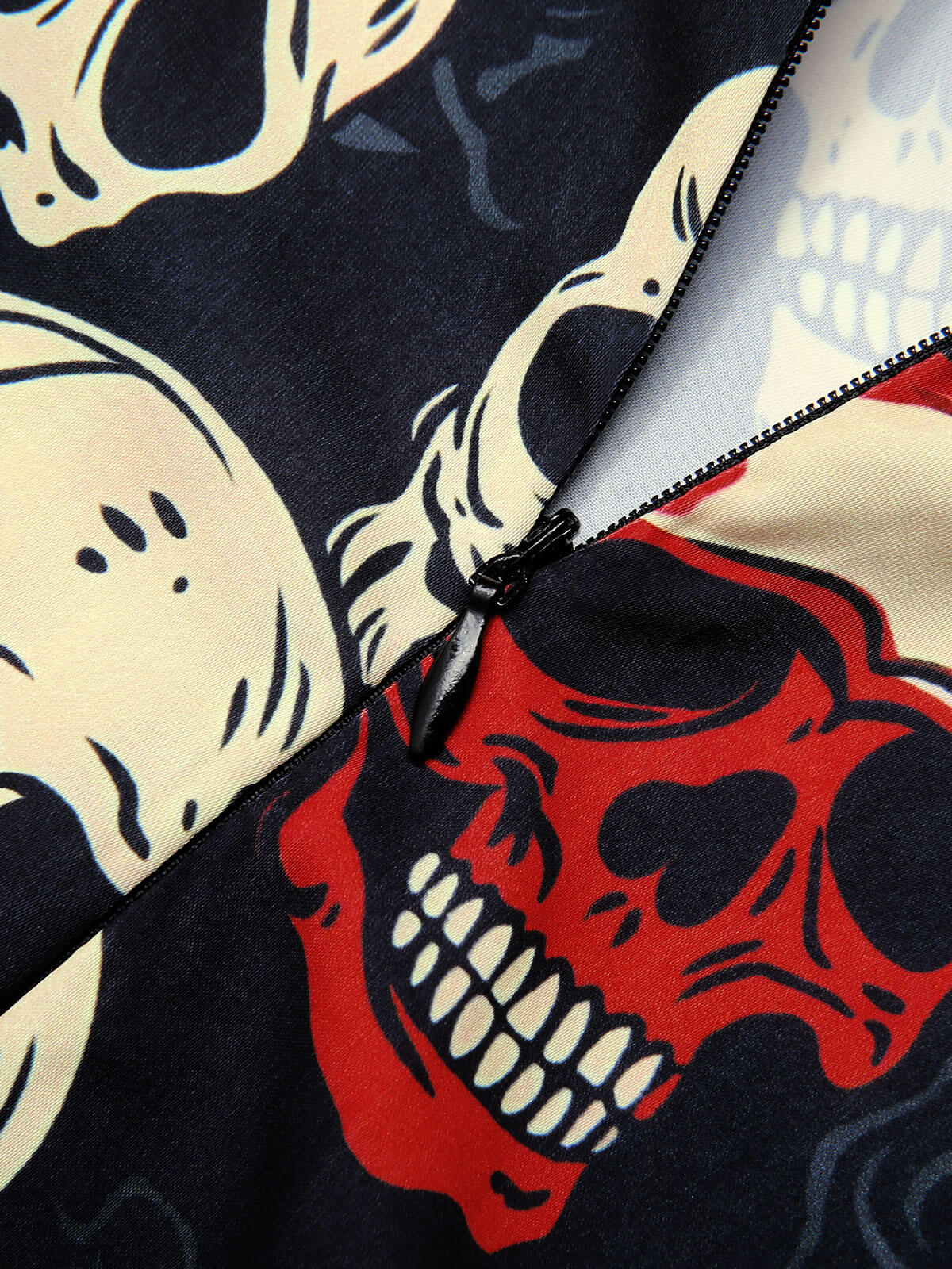 [US Warehouse] Red 1960s Halloween Skull Strap Dress - Image 6