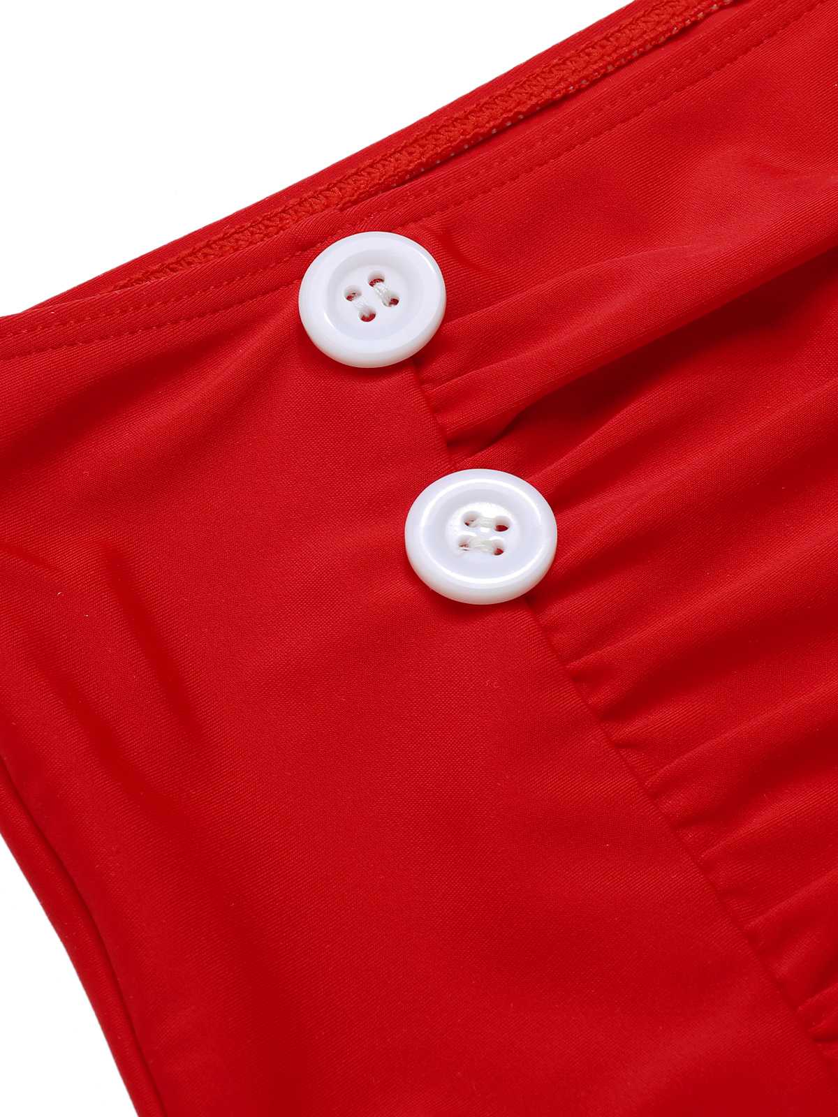 Red 1960s Halter Roses Swimsuit - Image 7