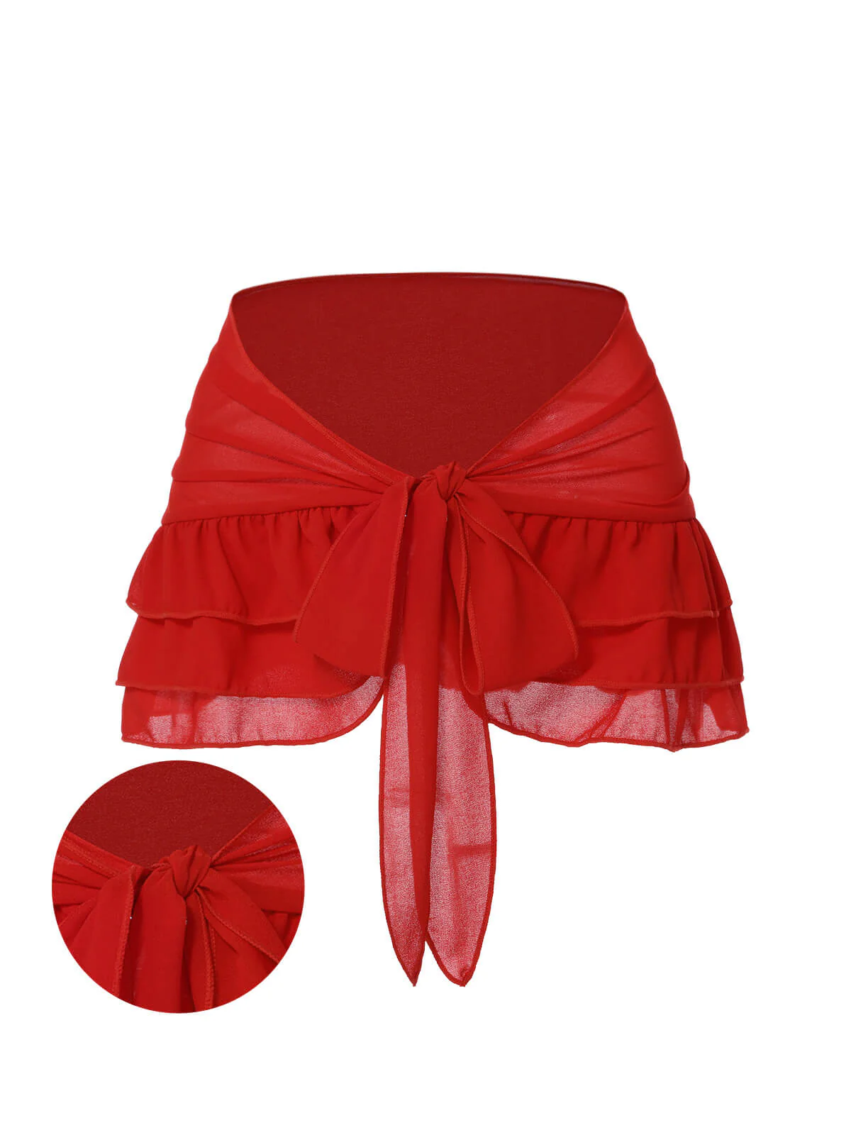 Blue 1960s Solid Chiffon Skirt Cover-Up - Image 3