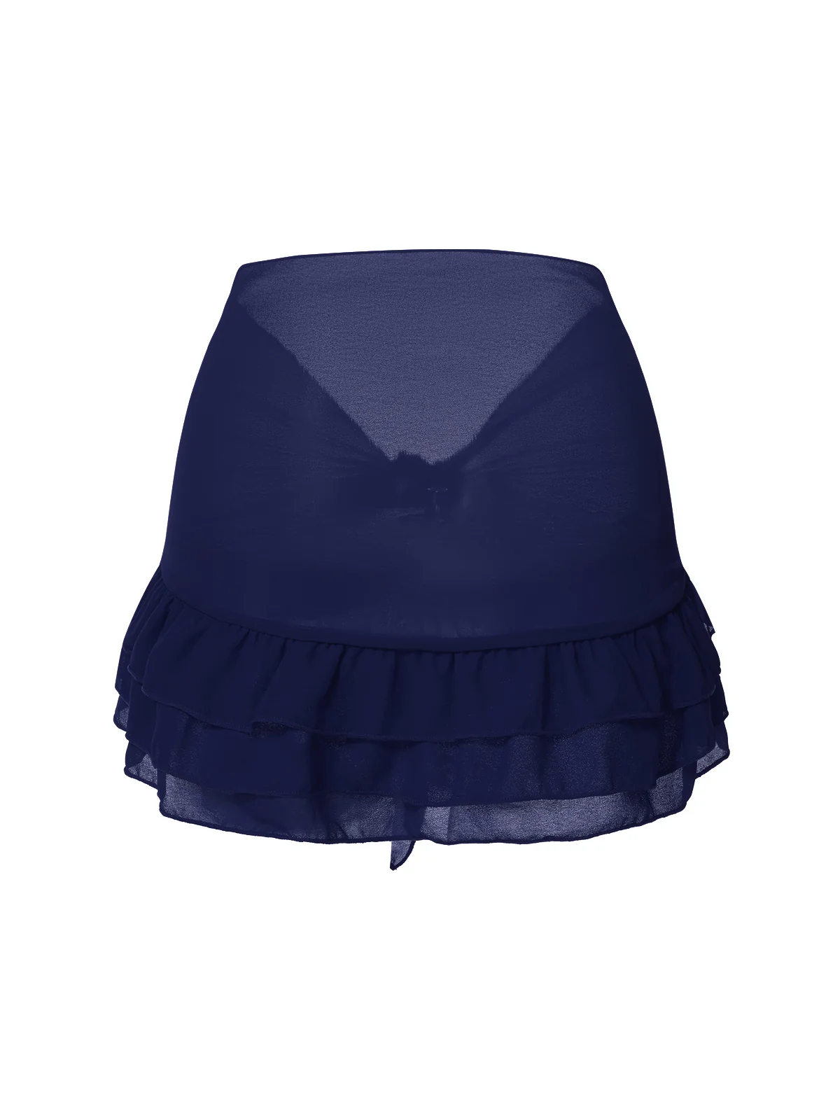Blue 1960s Solid Chiffon Skirt Cover-Up - Image 2